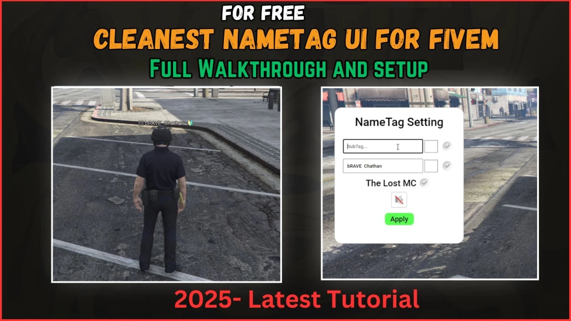 Nametag system showing player names above characters in FiveM — view 2