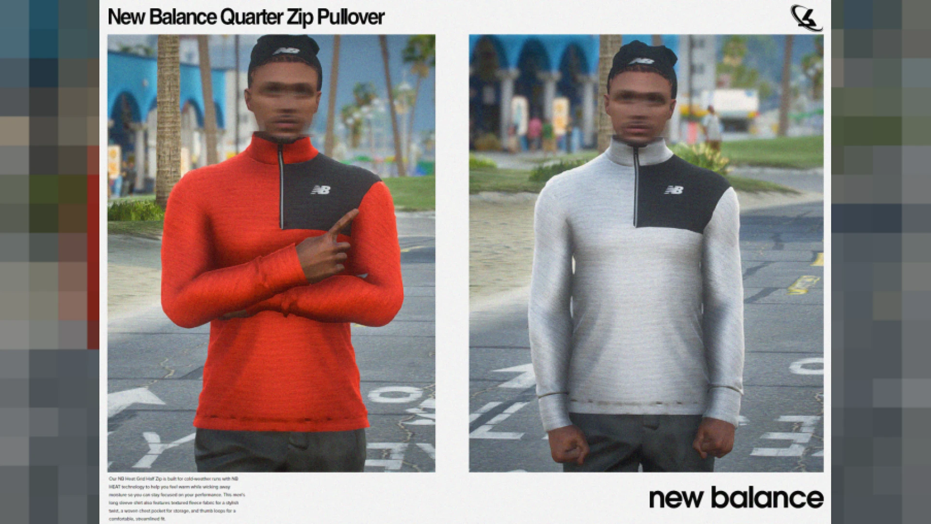 Quarter zip pullover for FiveM MP male shown on a ped