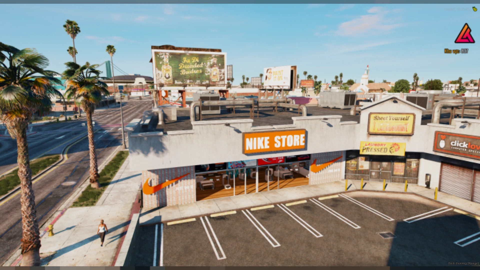 Nike Store retail interior with display walls and checkout in FiveM
