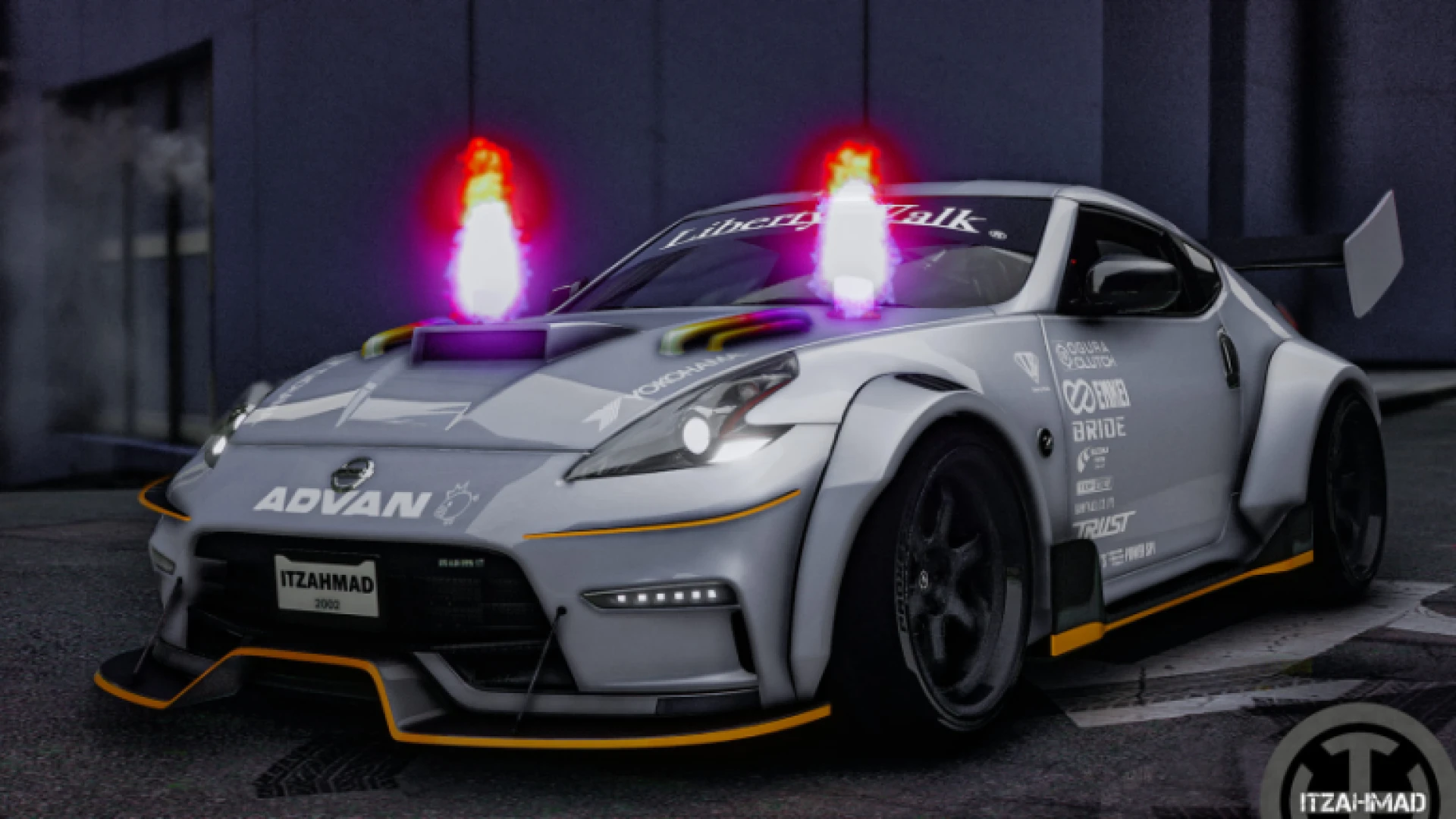 Nissan 370Z sports coupe parked in a FiveM city street