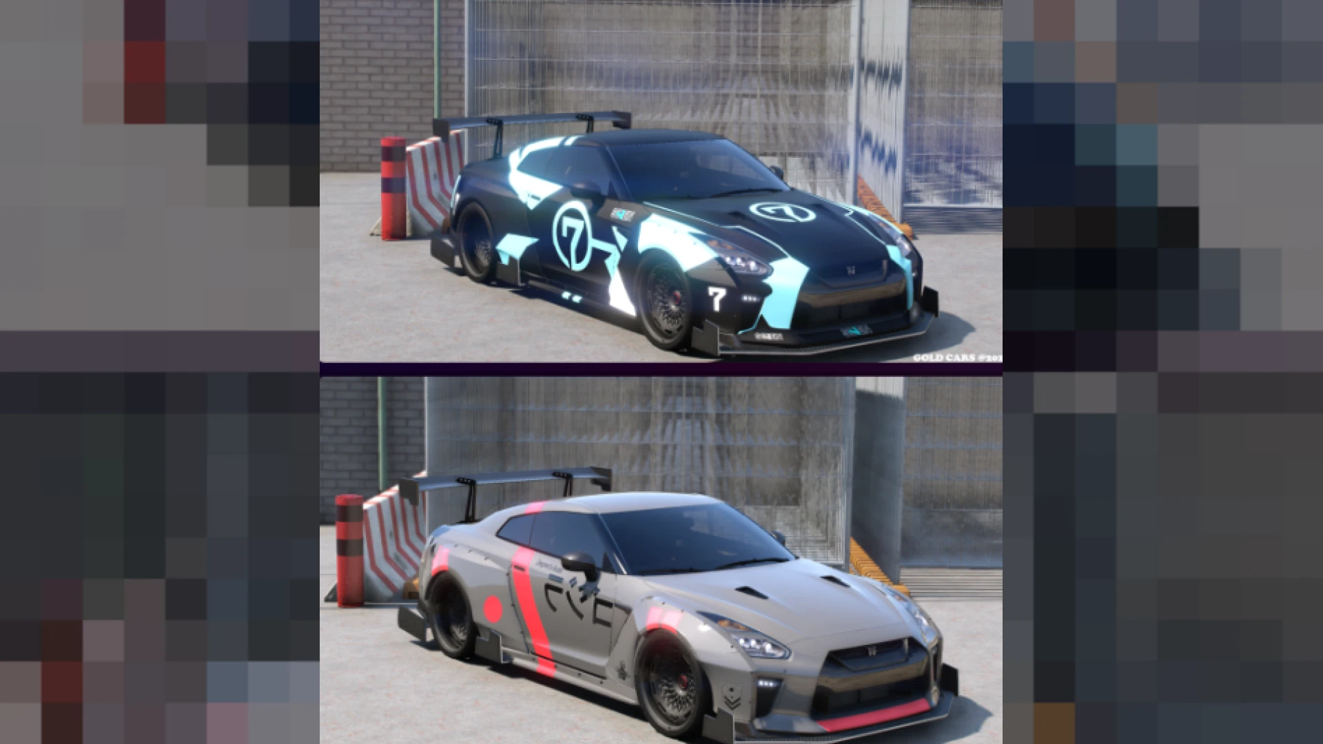 GTR Se7en widebody tuner car in a FiveM drift scene