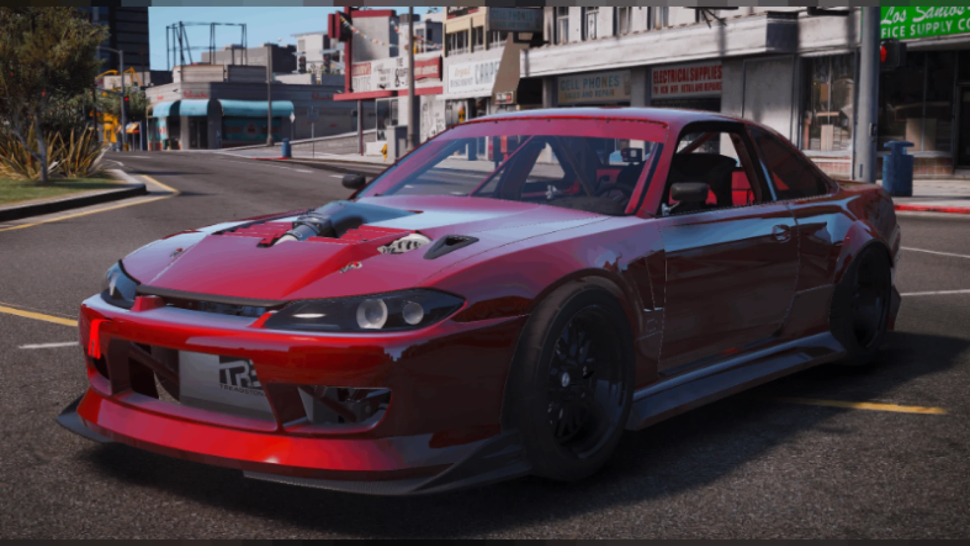 Nissan Silvia Drift S14.5 JDM build sliding in Los Santos for FiveM