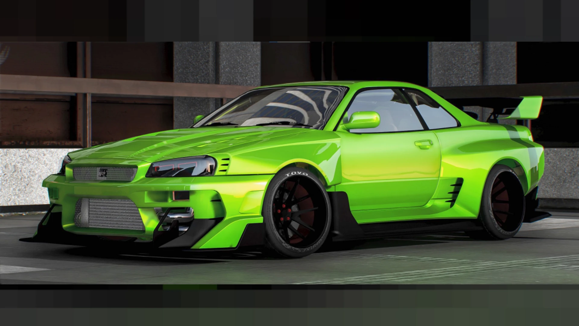 Nissan Skyline R34 Hycade Stage 2 GT-R add-on for FiveM at a car meet