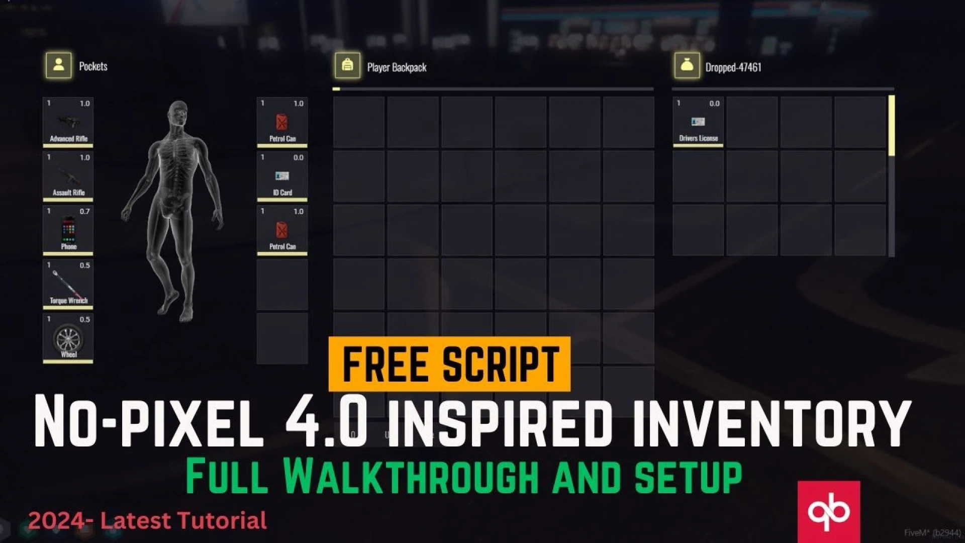NoPixel 4.0 Inspired Inventory preview showing the nopixel inspired inventory in action