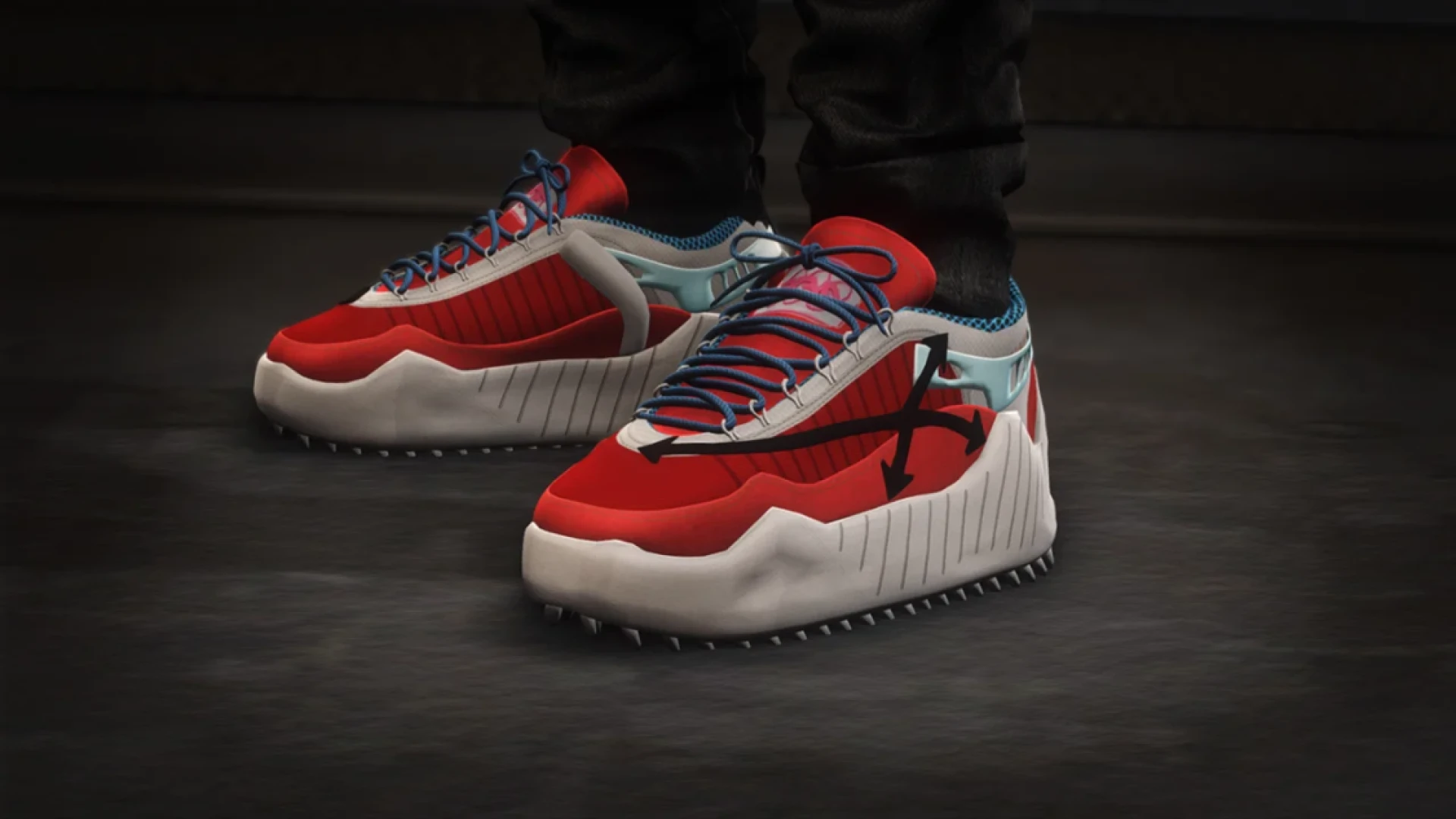 Off-white shoes on MP male and female FiveM characters — view 2