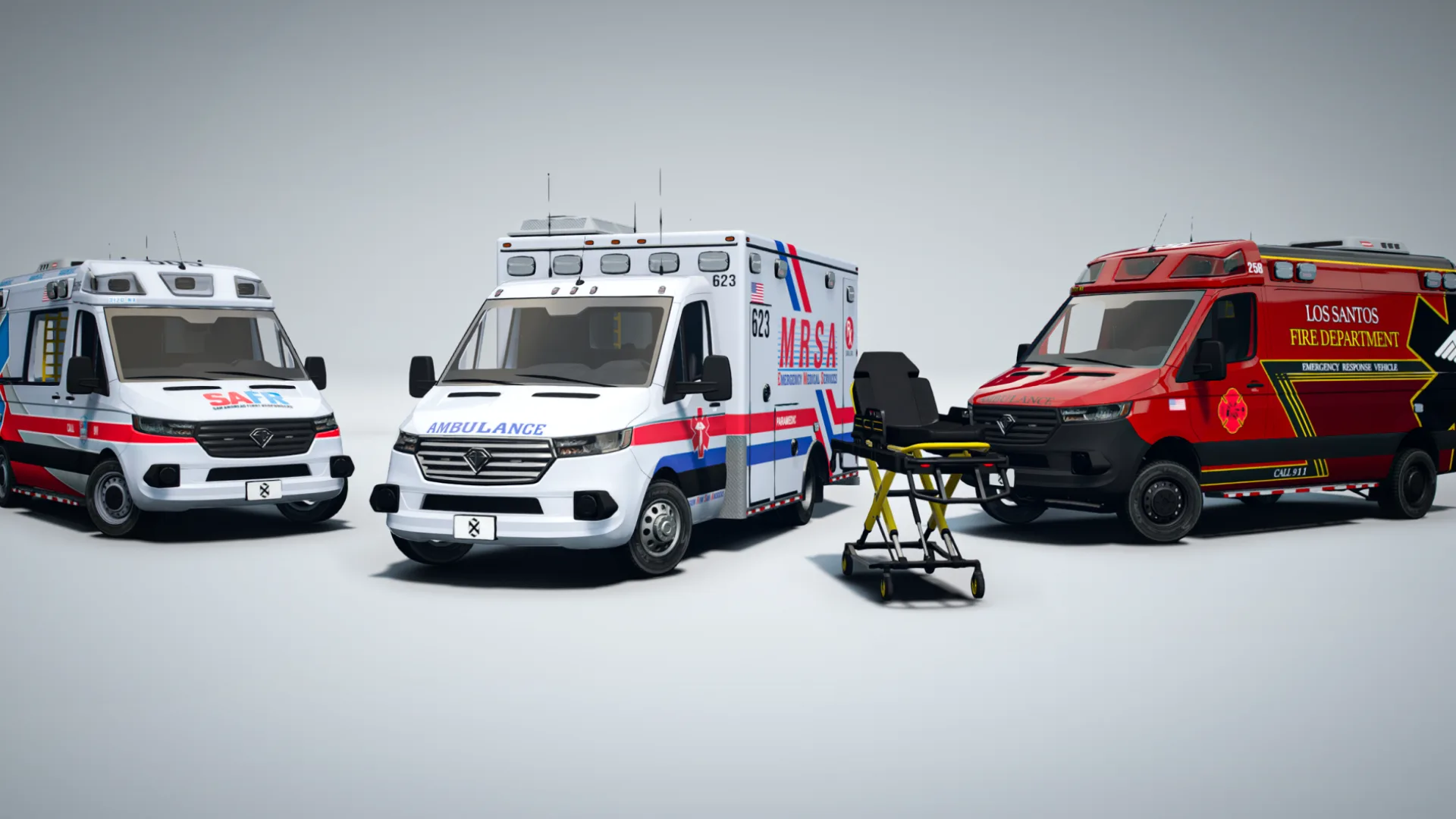 Ems V1 Ambulances And Animated Gurney preview 2