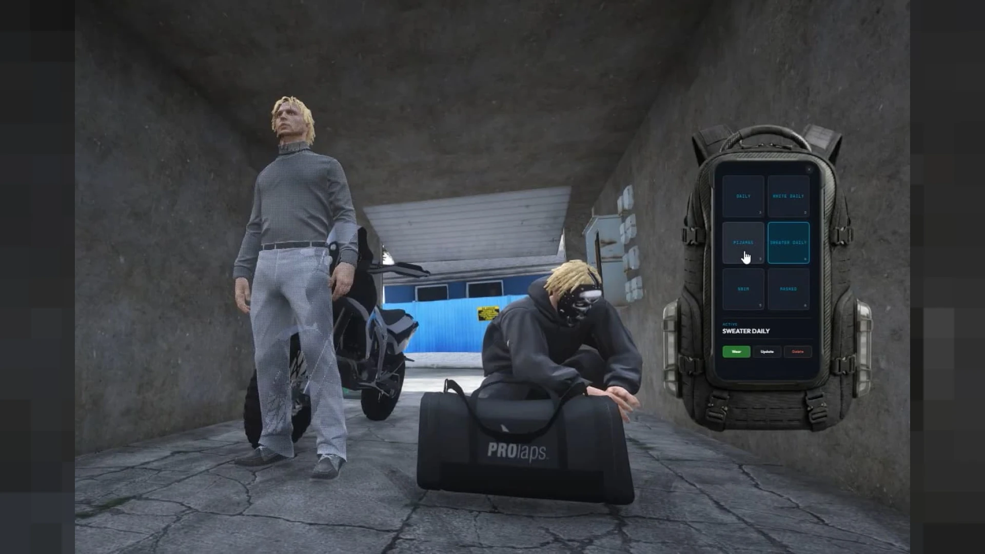 Outfit Bag System saved outfit list menu