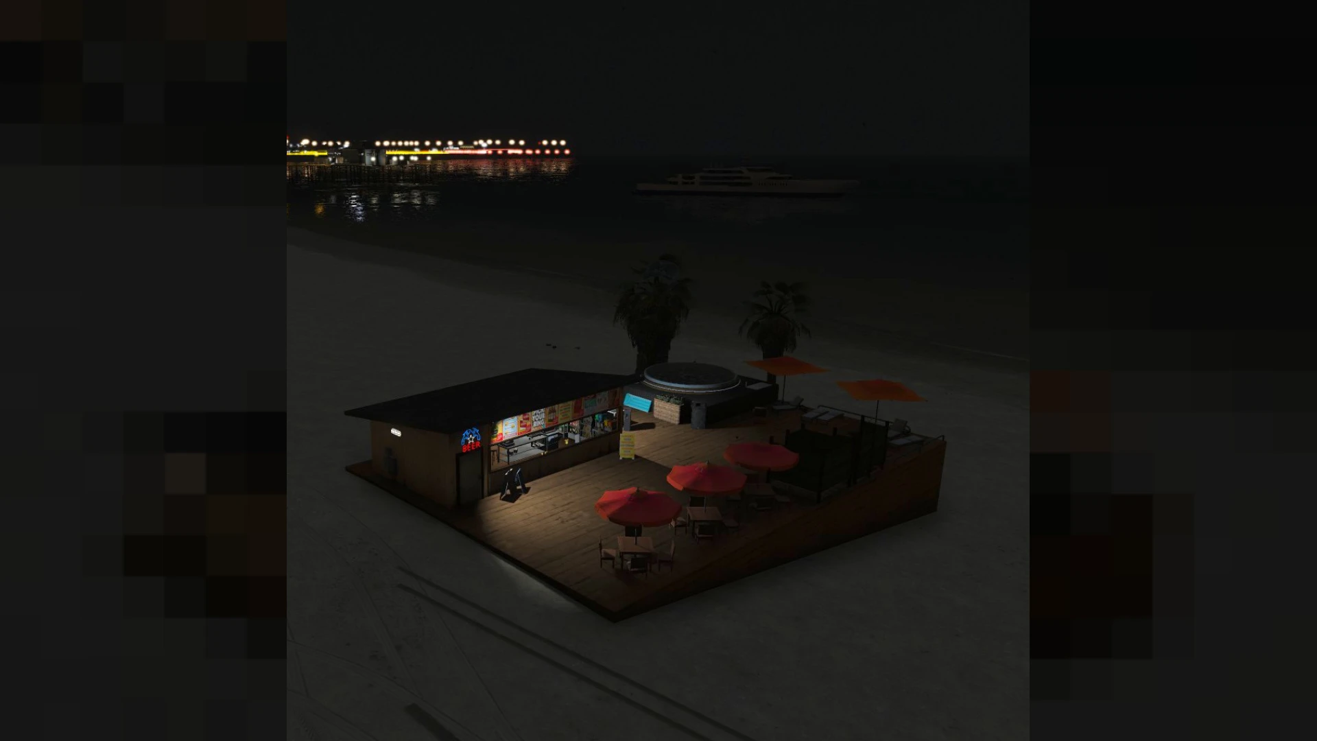 Party jacuzzi beach mlo with hot tubs, deck seating and bar