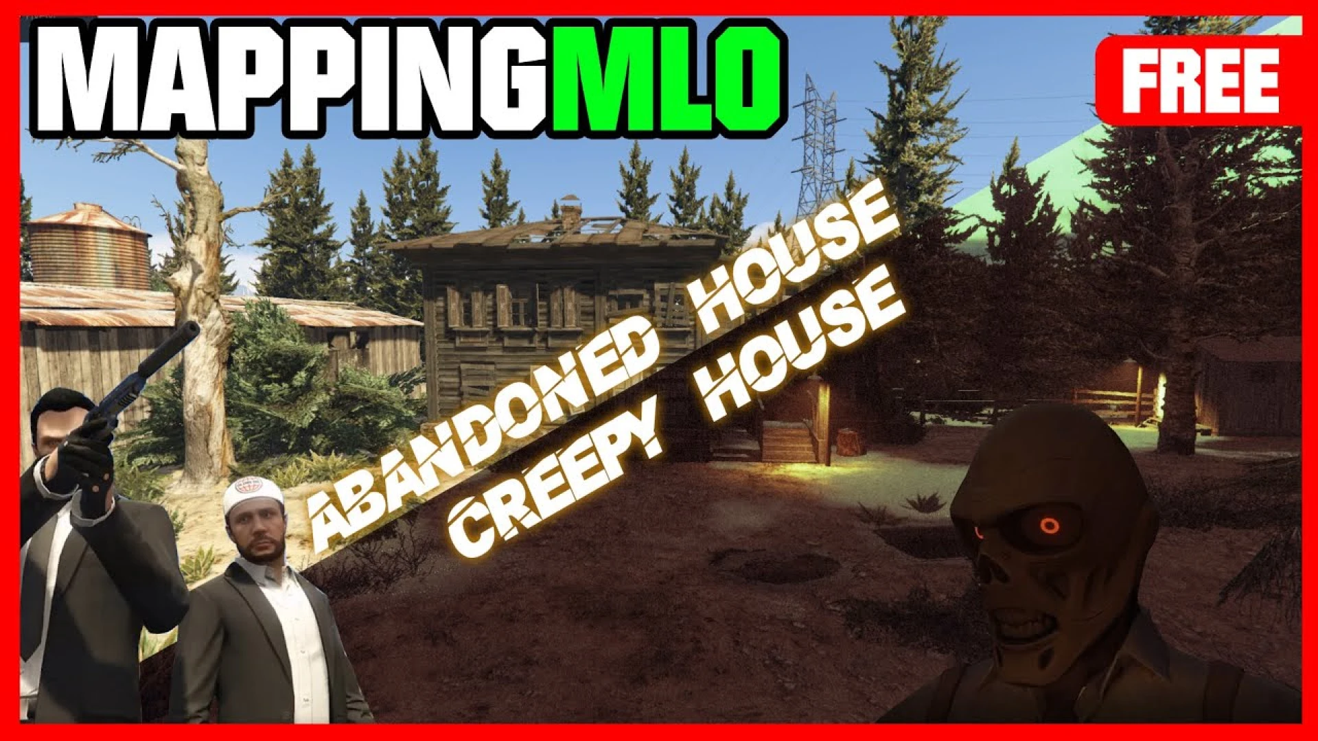 Creepy house MLO Victorian mansion sitting isolated under a dark sky — view 2