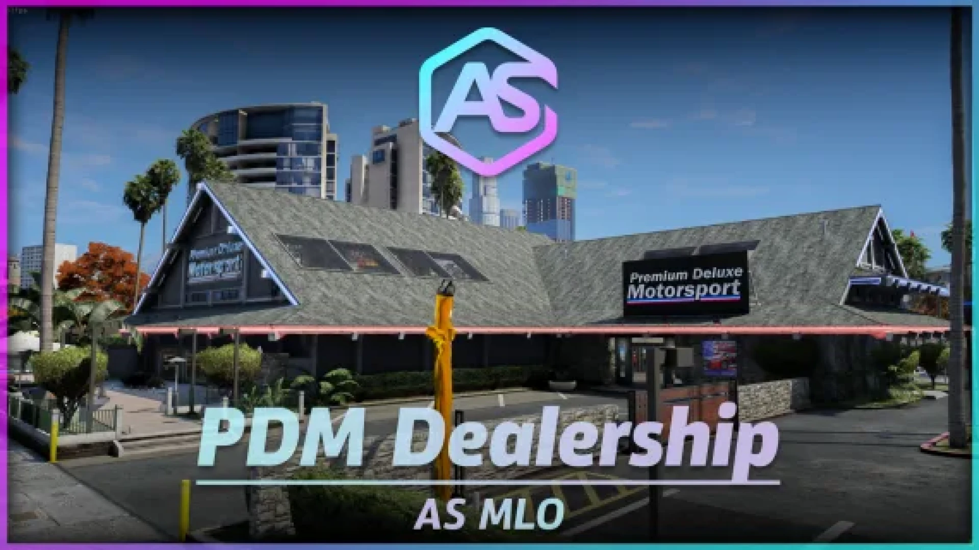 PDM dealership MLO showroom with display bays and sales desks in FiveM