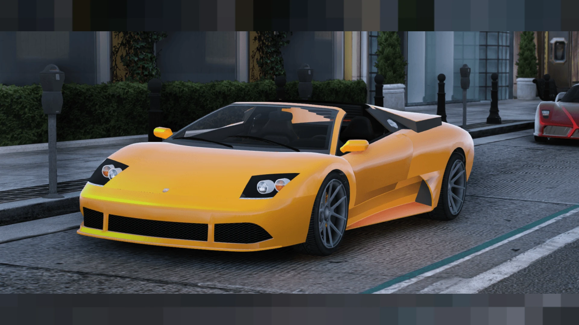 Pegassi Infernus X FiveM lore-friendly add-on supercar on the road — view 2