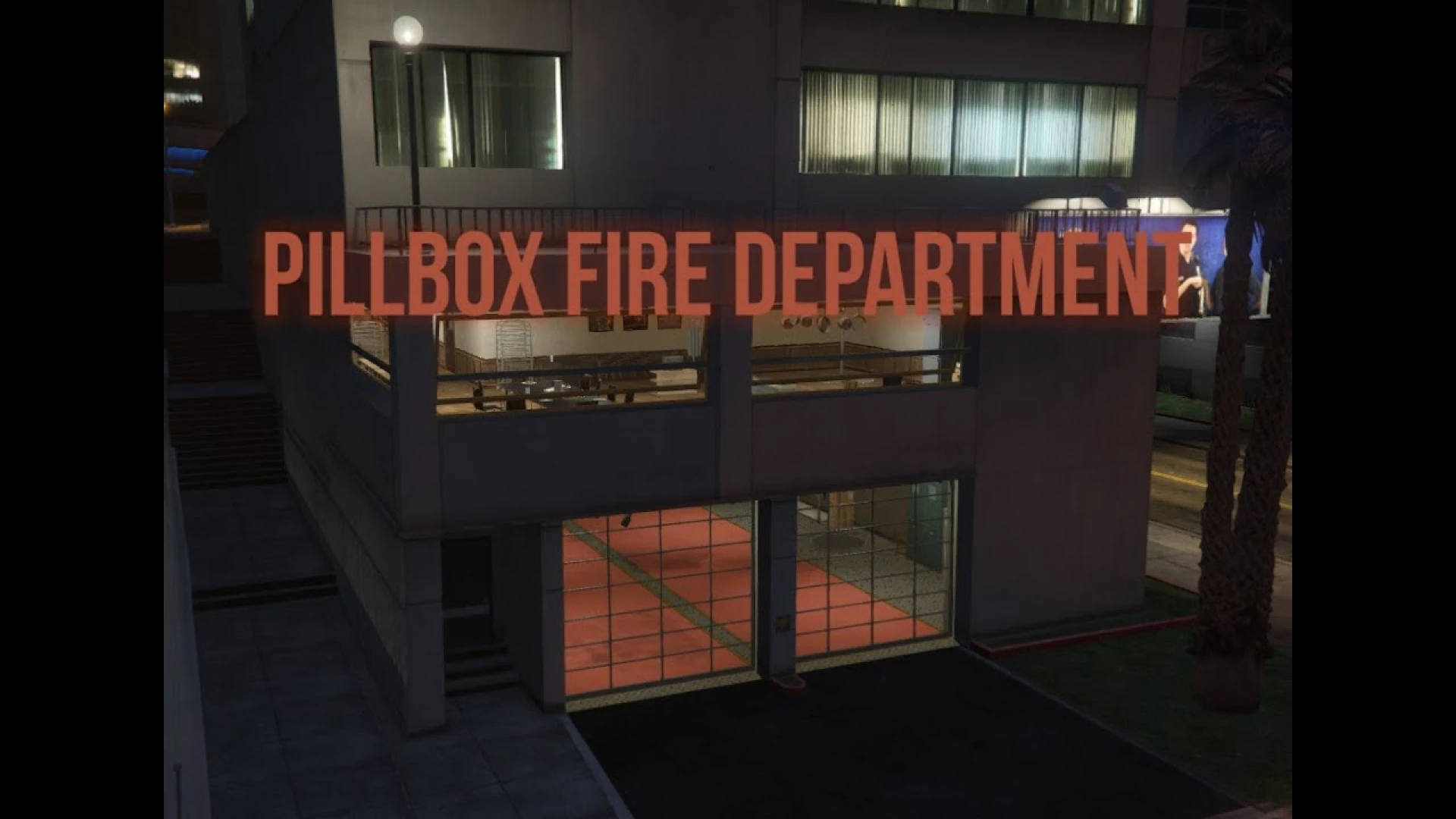 Pillbox fire department interior view in a FiveM roleplay server