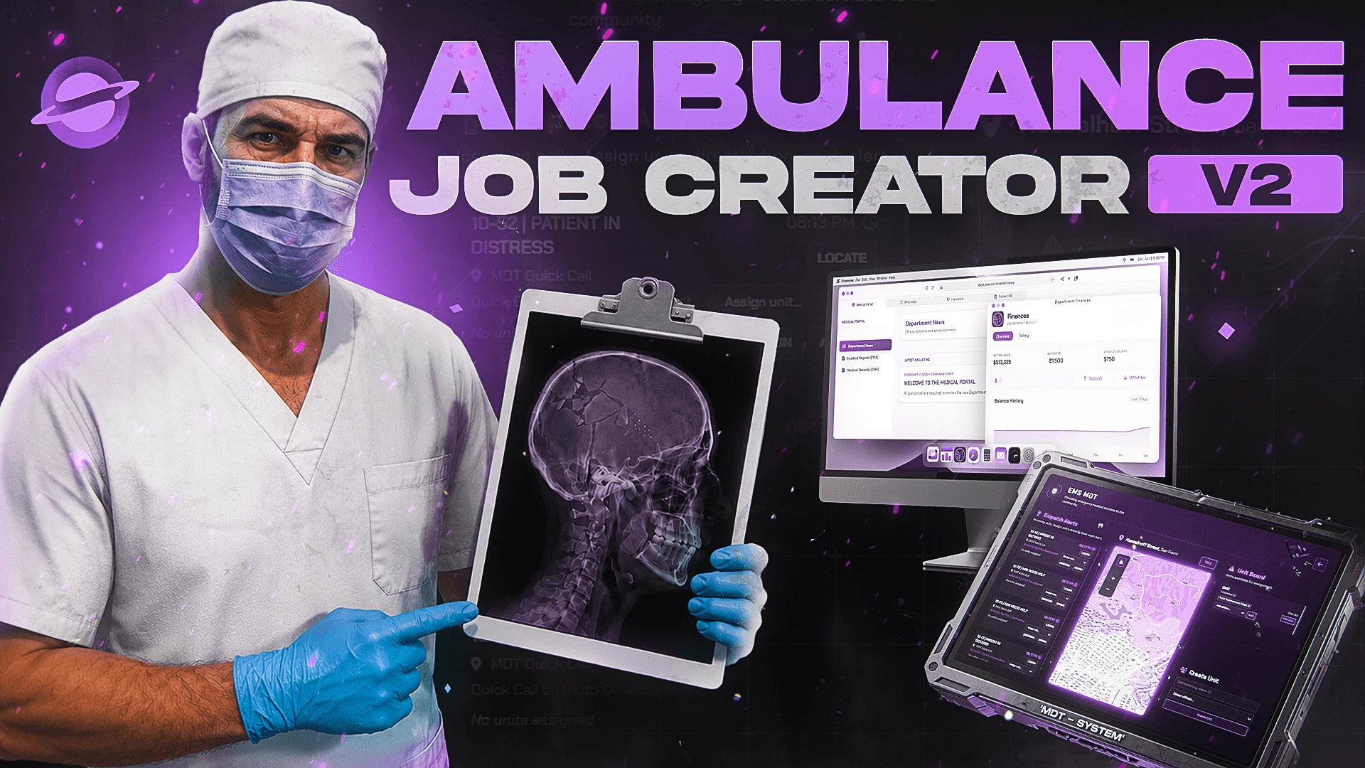 Pluto Ambulance Job FiveM ambulance job script — EMS department creator with medical systems