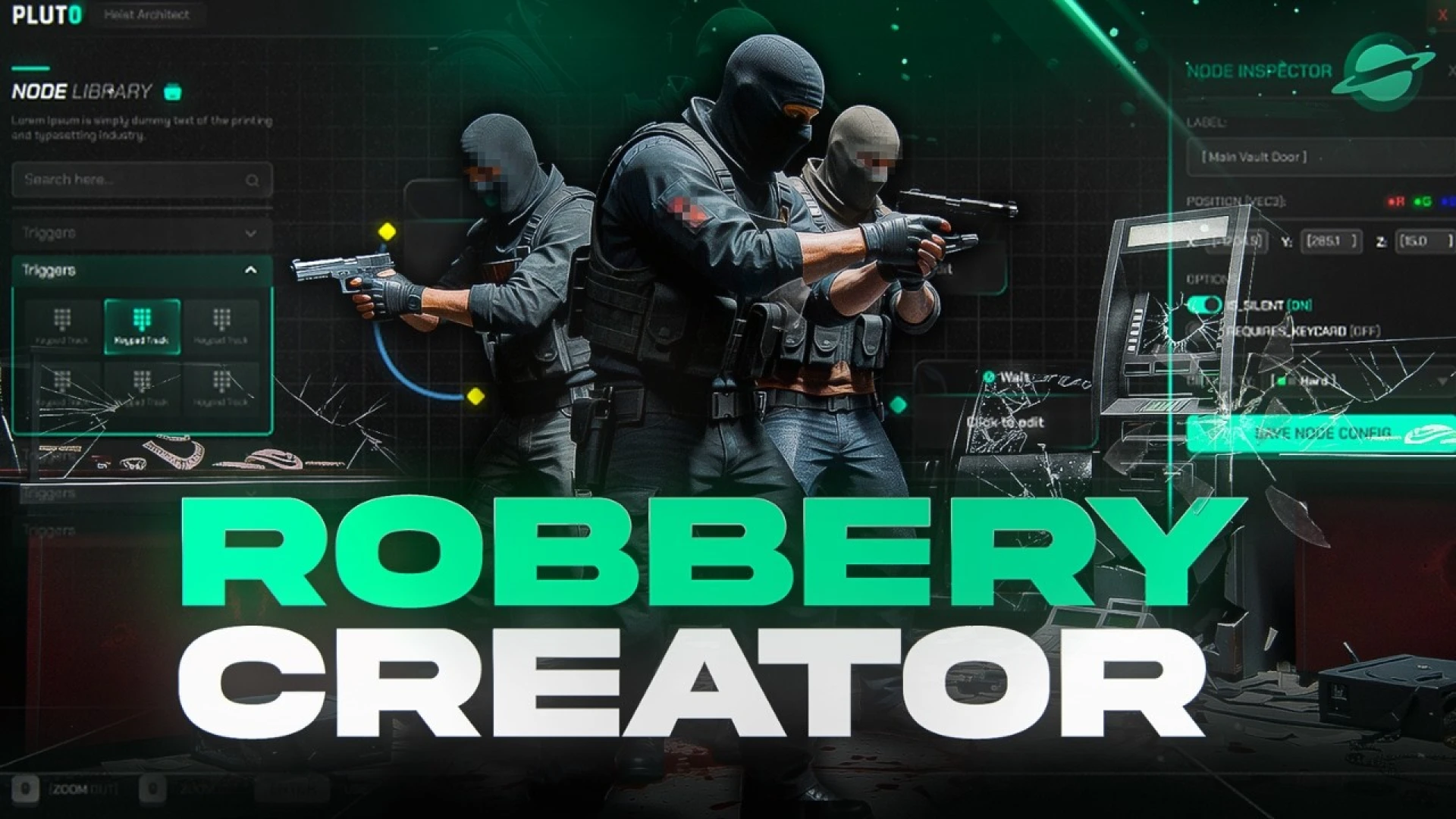 Pluto Robbery Creator FiveM heist builder — creating a robbery in-game