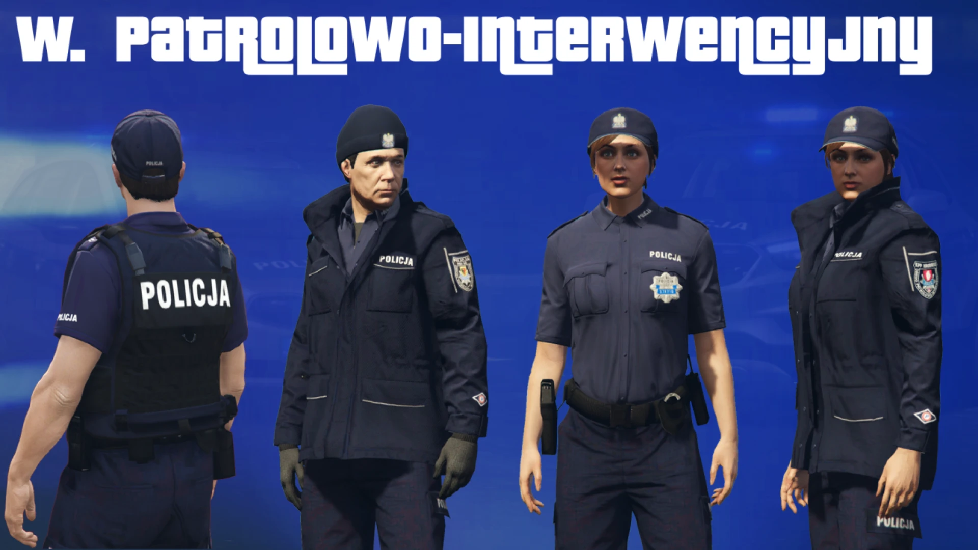 Polish police EUP uniform shown on a FiveM law enforcement character