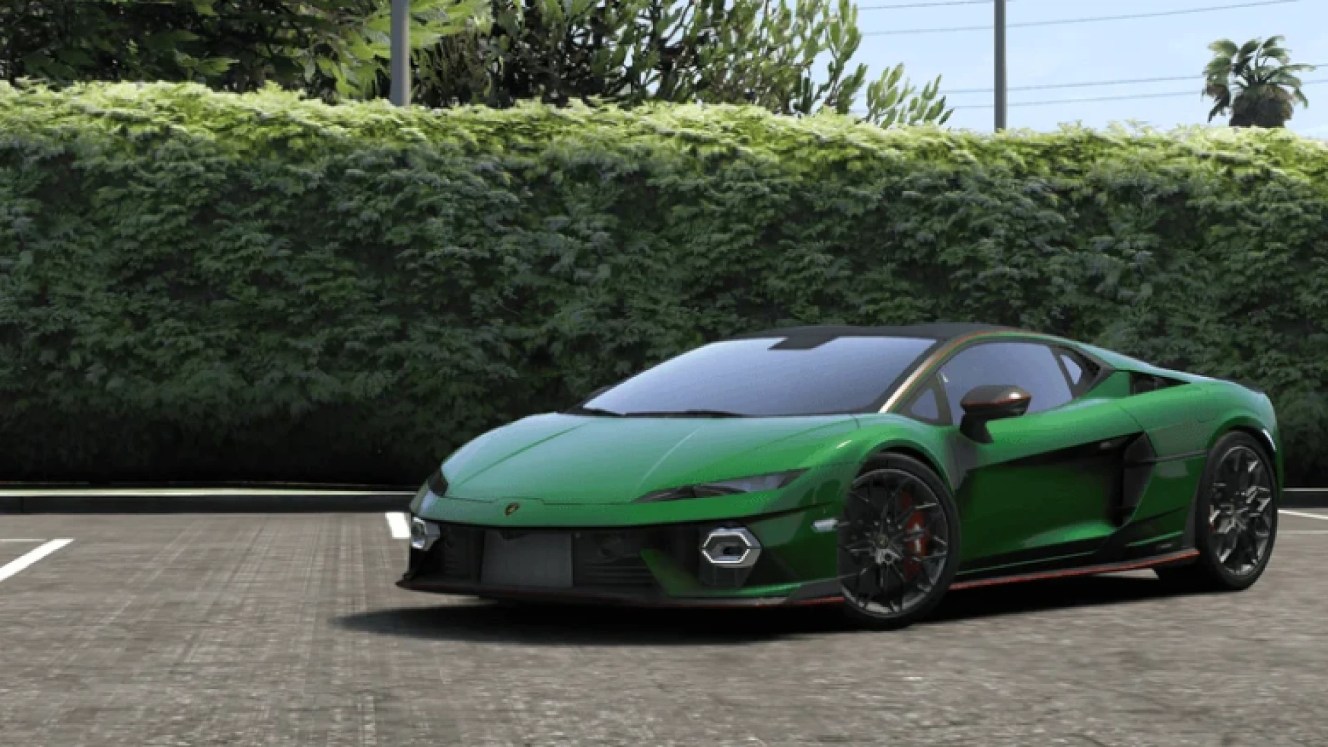 Premium sports car FiveM add-on vehicle parked in a city street