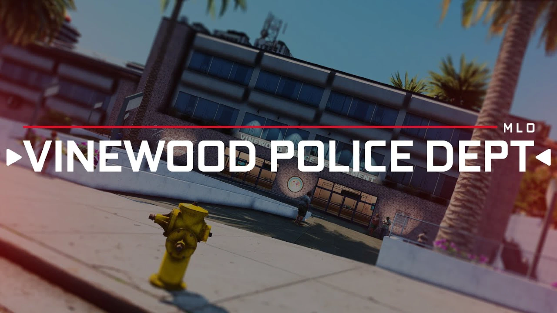 Vinewood PD MLO stylish lobby and duty desks in a FiveM server