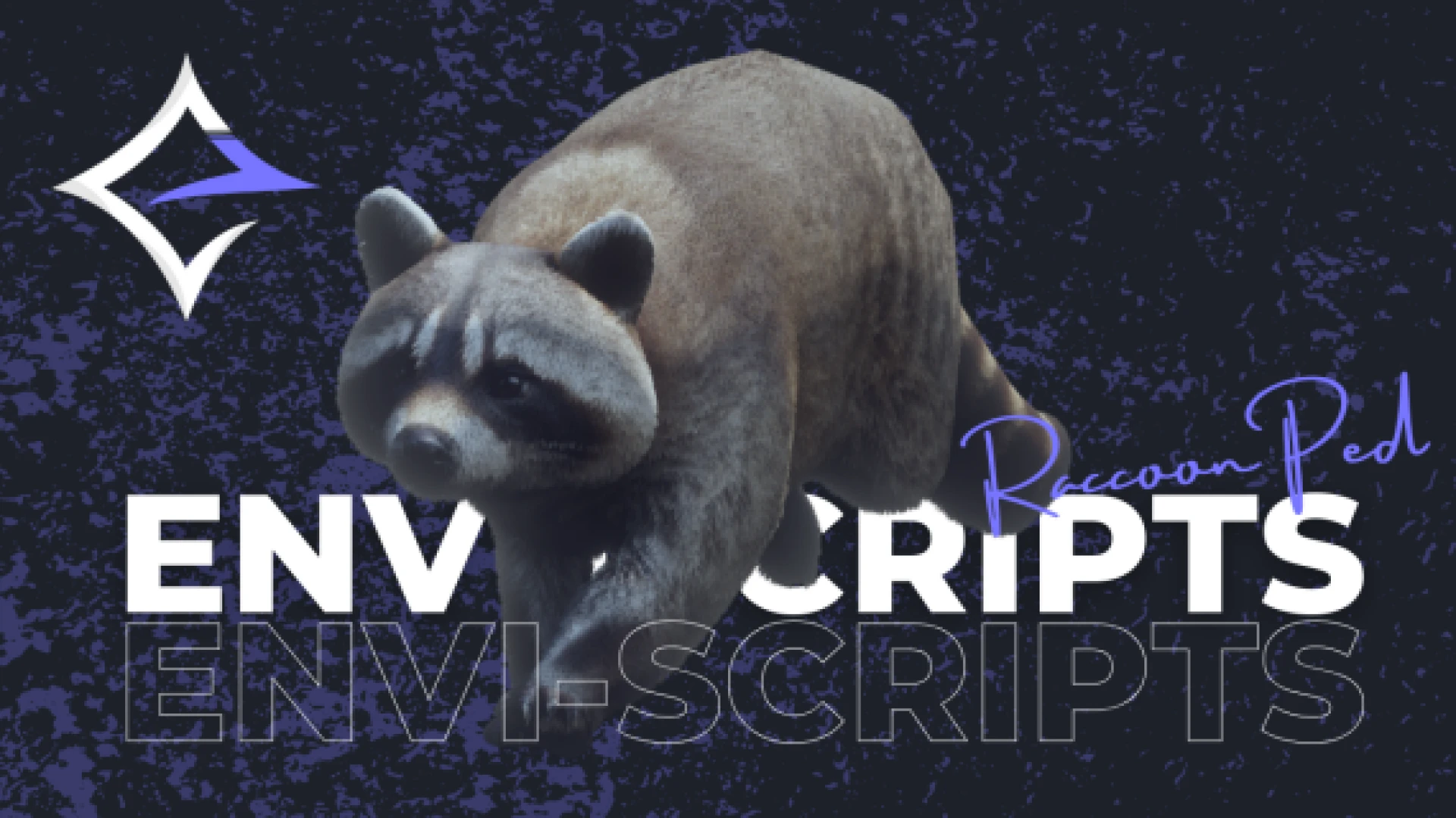 Raccoon ped standing in a forest in FiveM