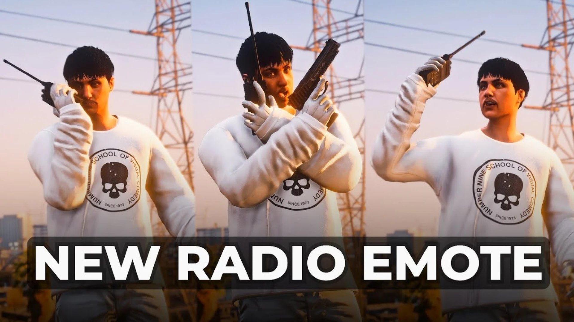 Radio emote animation held by a FiveM character on duty