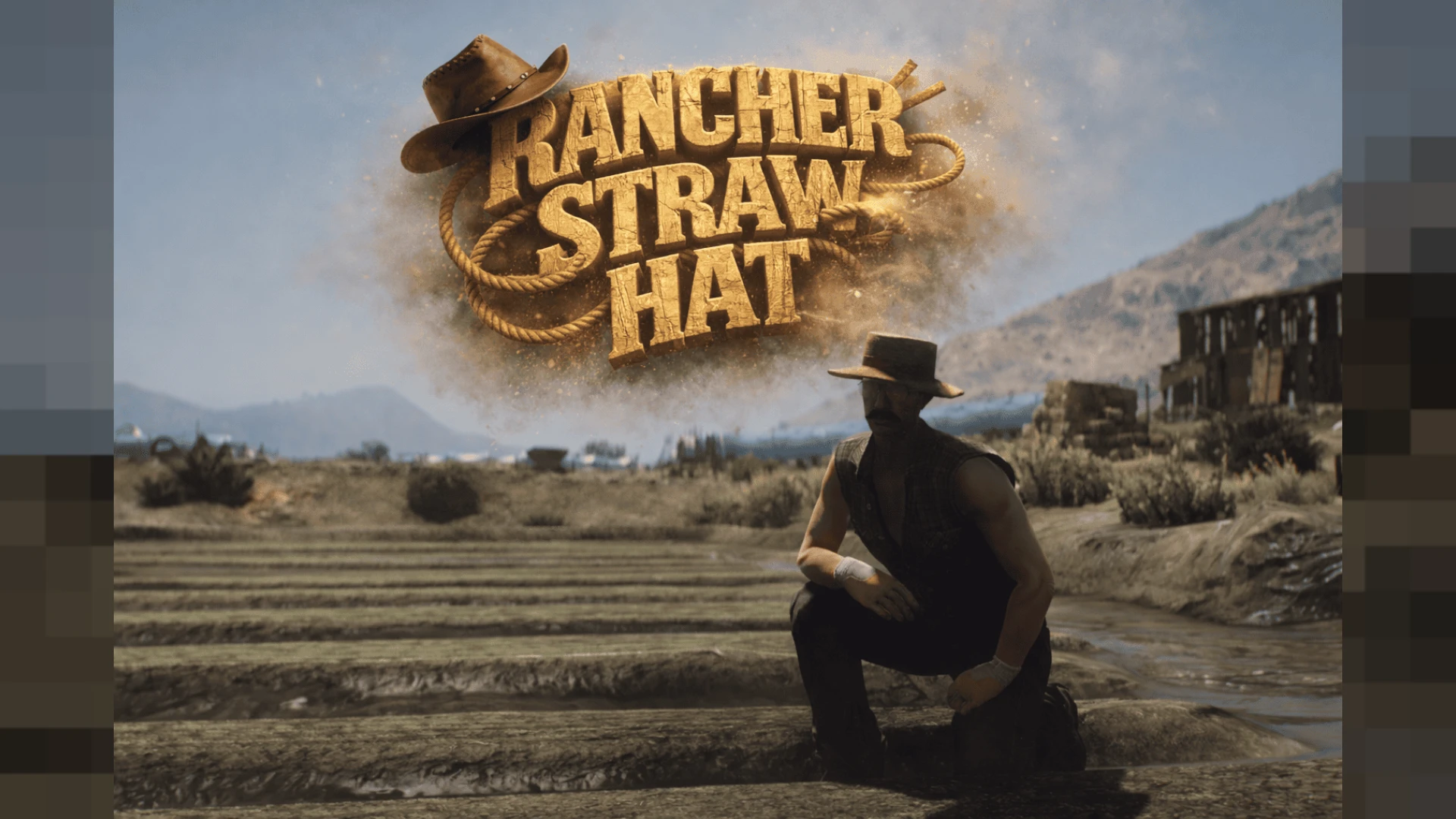 Rancher Straw Cowboy Hat on a FiveM MP male freemode character