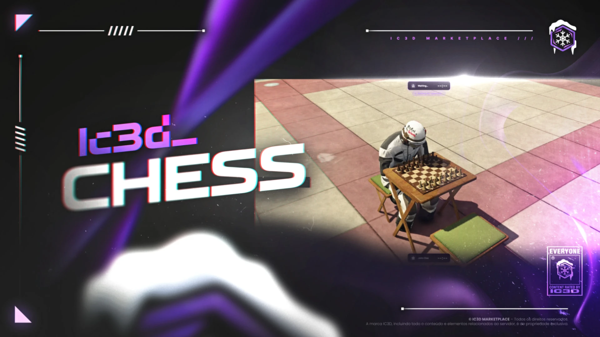 Realistic 3D chess board being played in-world on a FiveM server