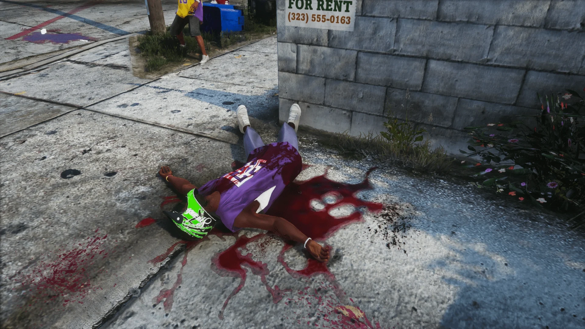 Realistic blood FX showing accurate splatter and wound decals in FiveM combat