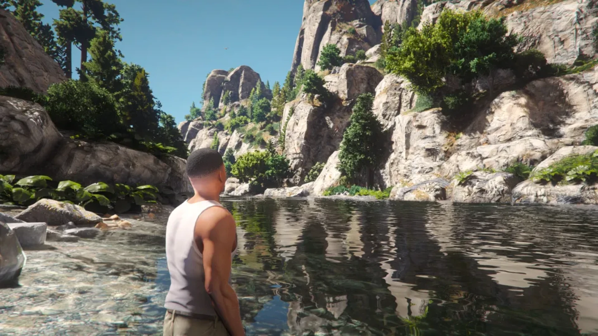 Realistic reshade color grading applied to a lifelike FiveM daytime street