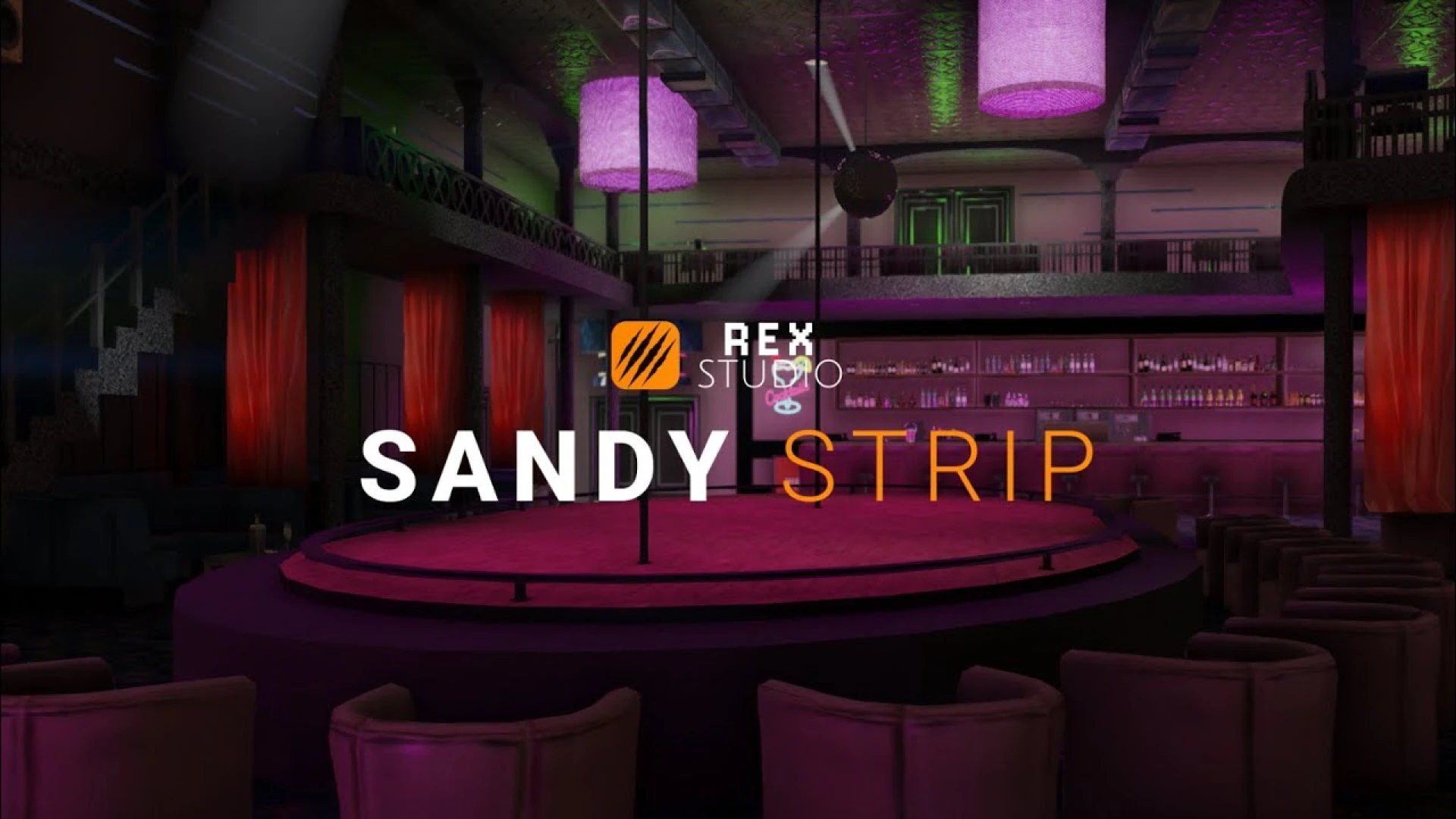 Main stage and bar of the sandy stripclub mlo venue