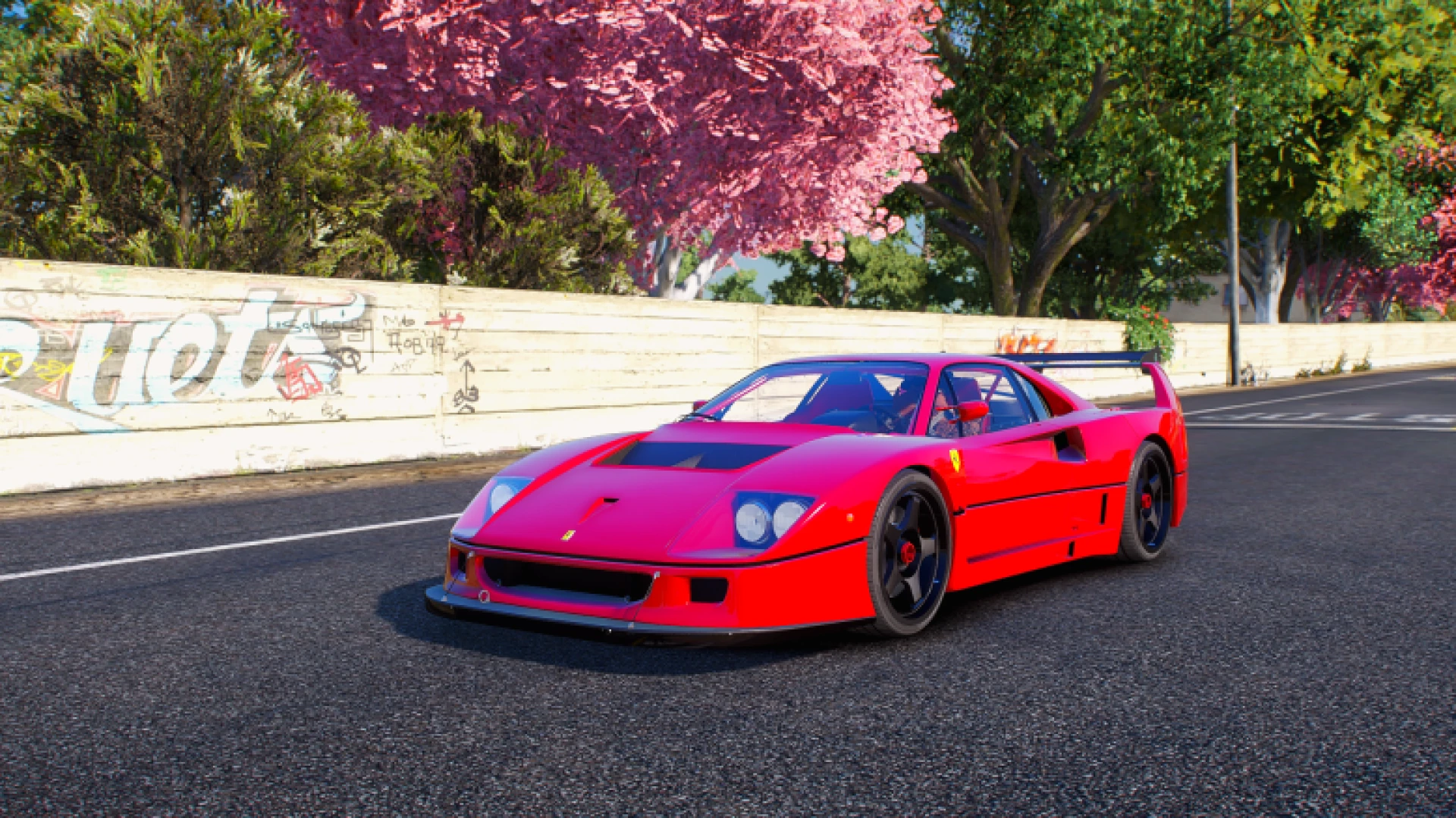 Ferrari F40 FiveM add-on classic supercar in red paint
