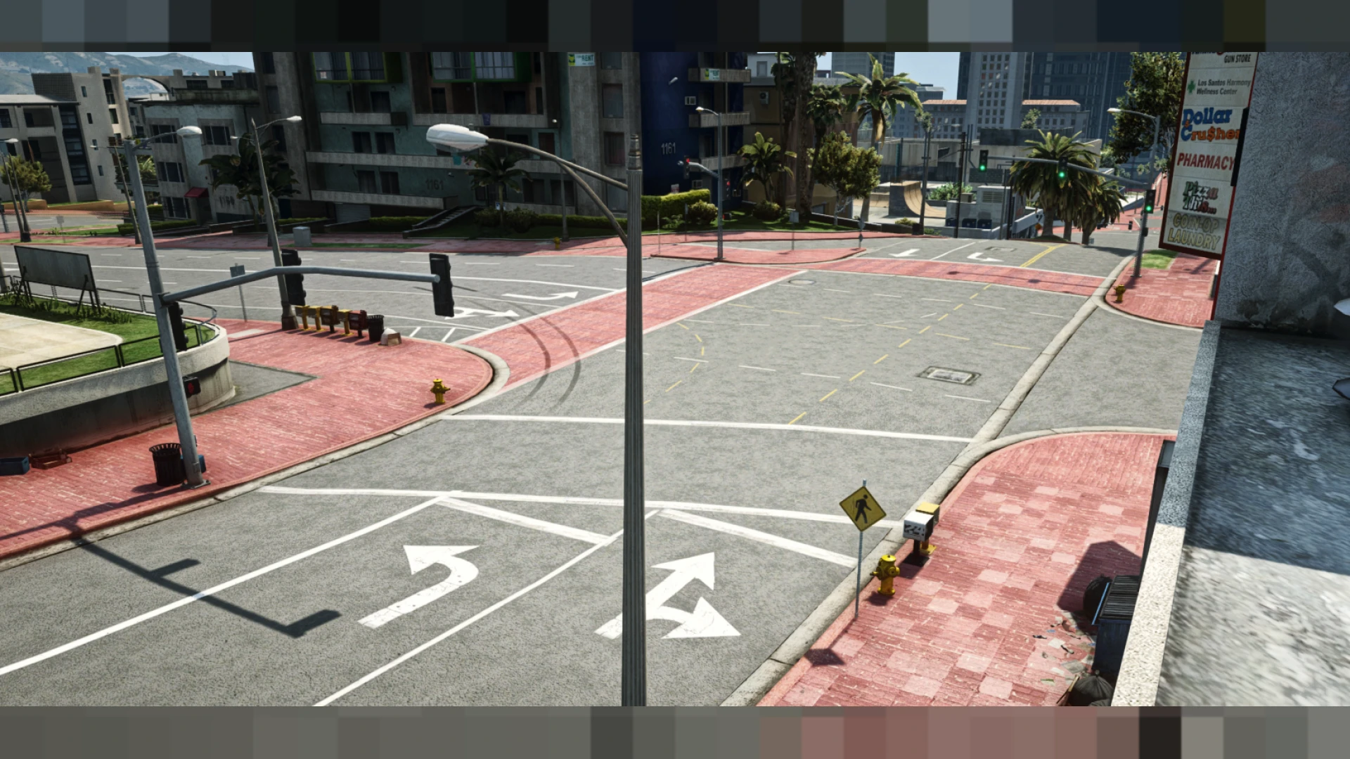 Roads overhaul retextured asphalt and lane markings in FiveM