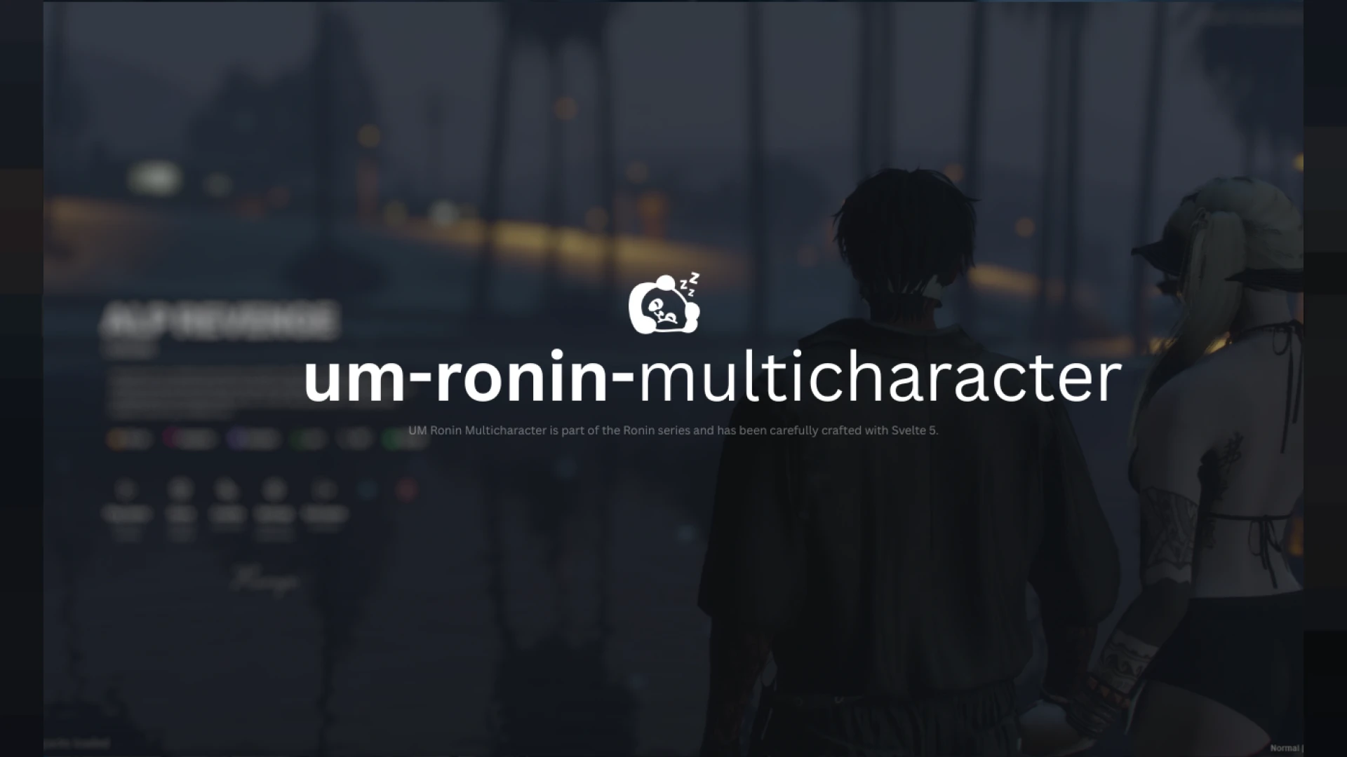 Ronin Multicharacter selection view with character details