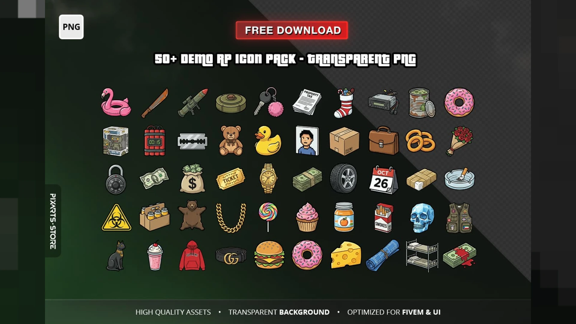 RP Inventory Icons Pack grid of matching item images