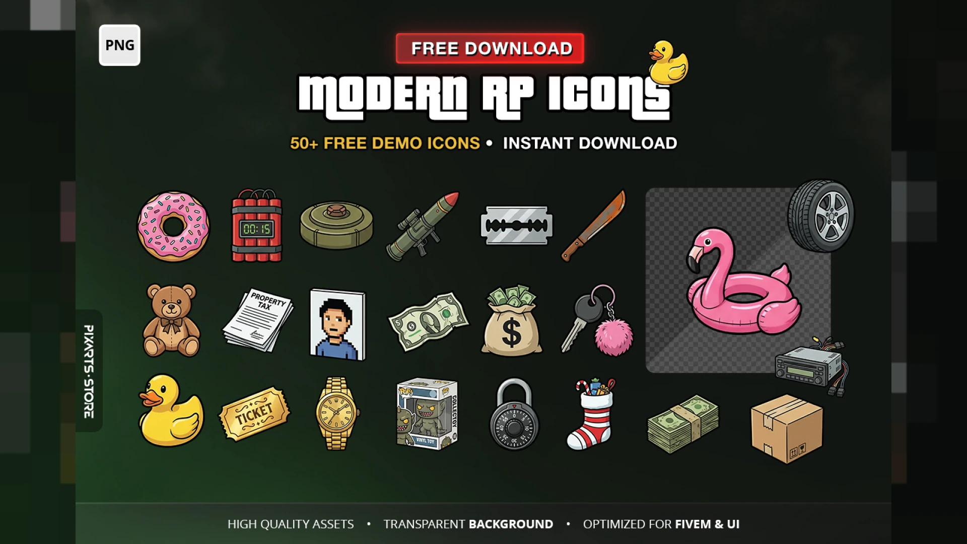 RP Inventory Icons Pack — 50+ consistent FiveM inventory icons