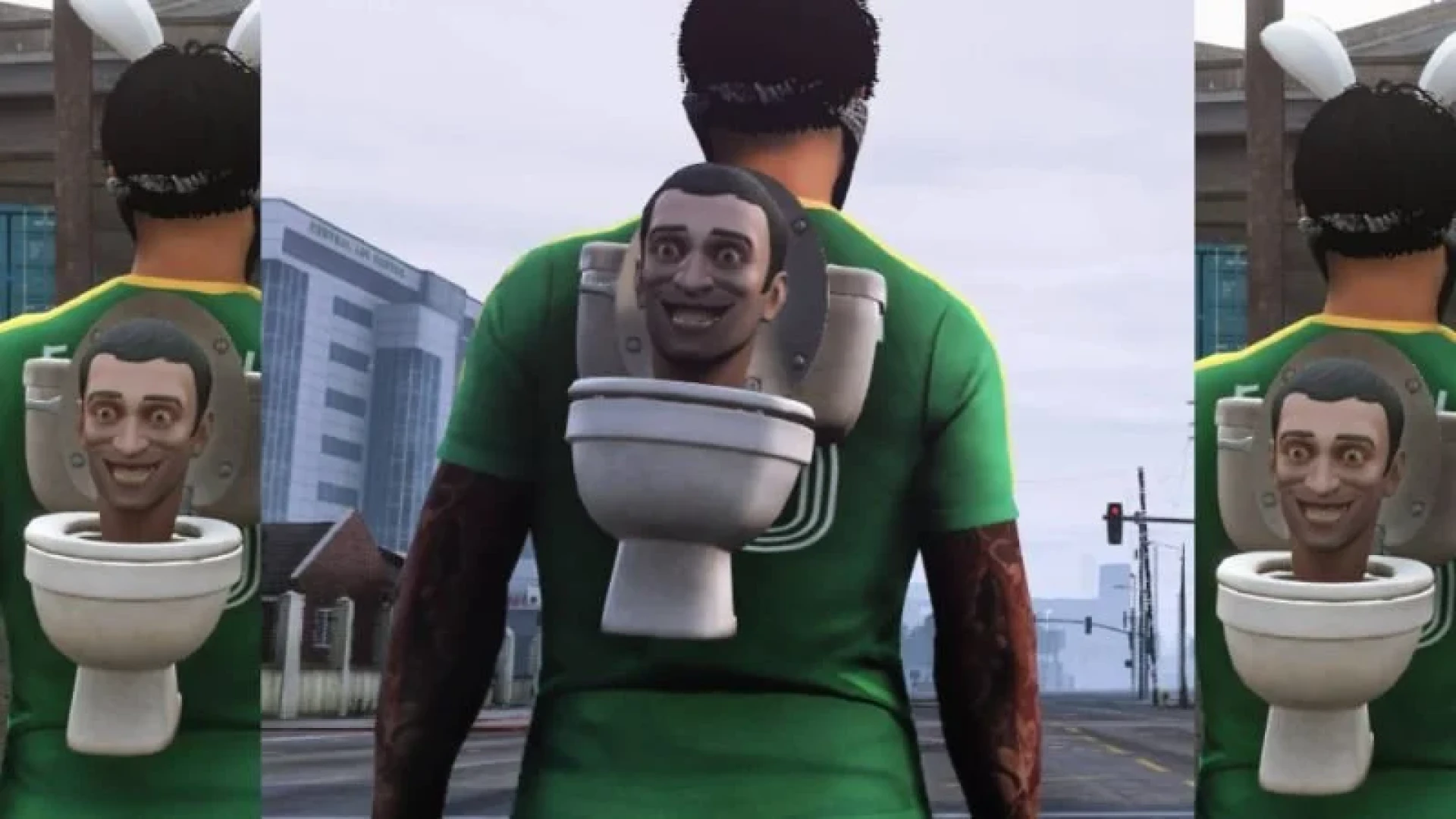 Skibidi Toilet Backpack equipped on an MP male FiveM ped
