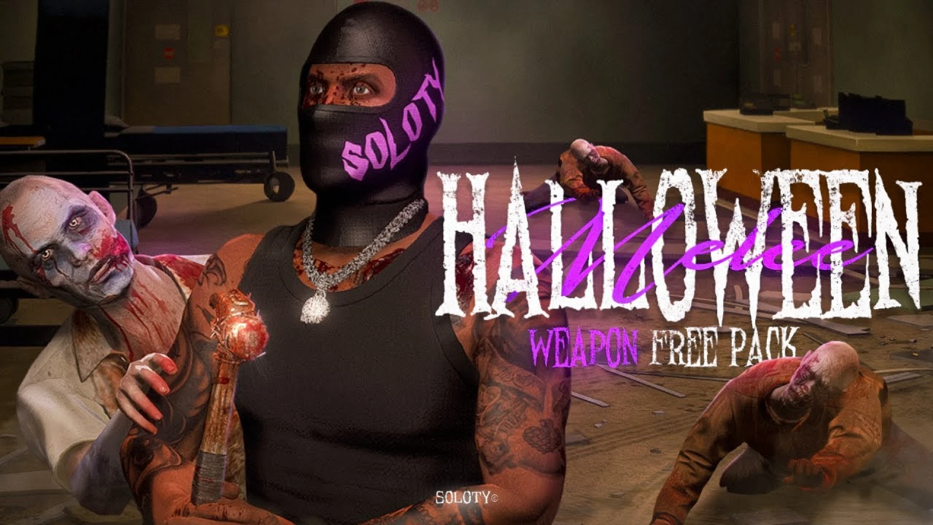 Soloty Halloween Weapon Pack showing themed spooky addon weapon models — view 2