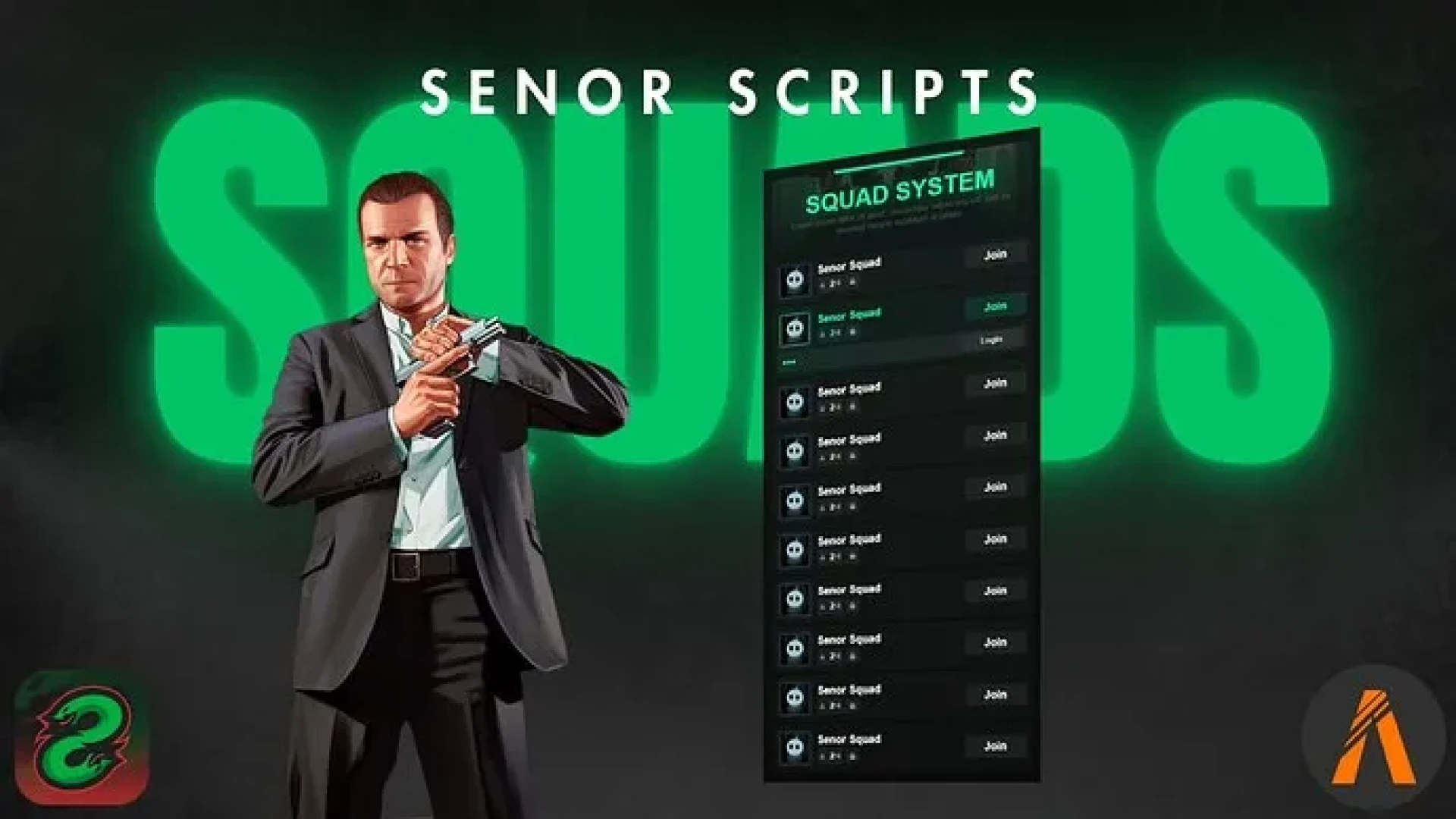 Squad System FiveM script — squad members with shared blips and health bars