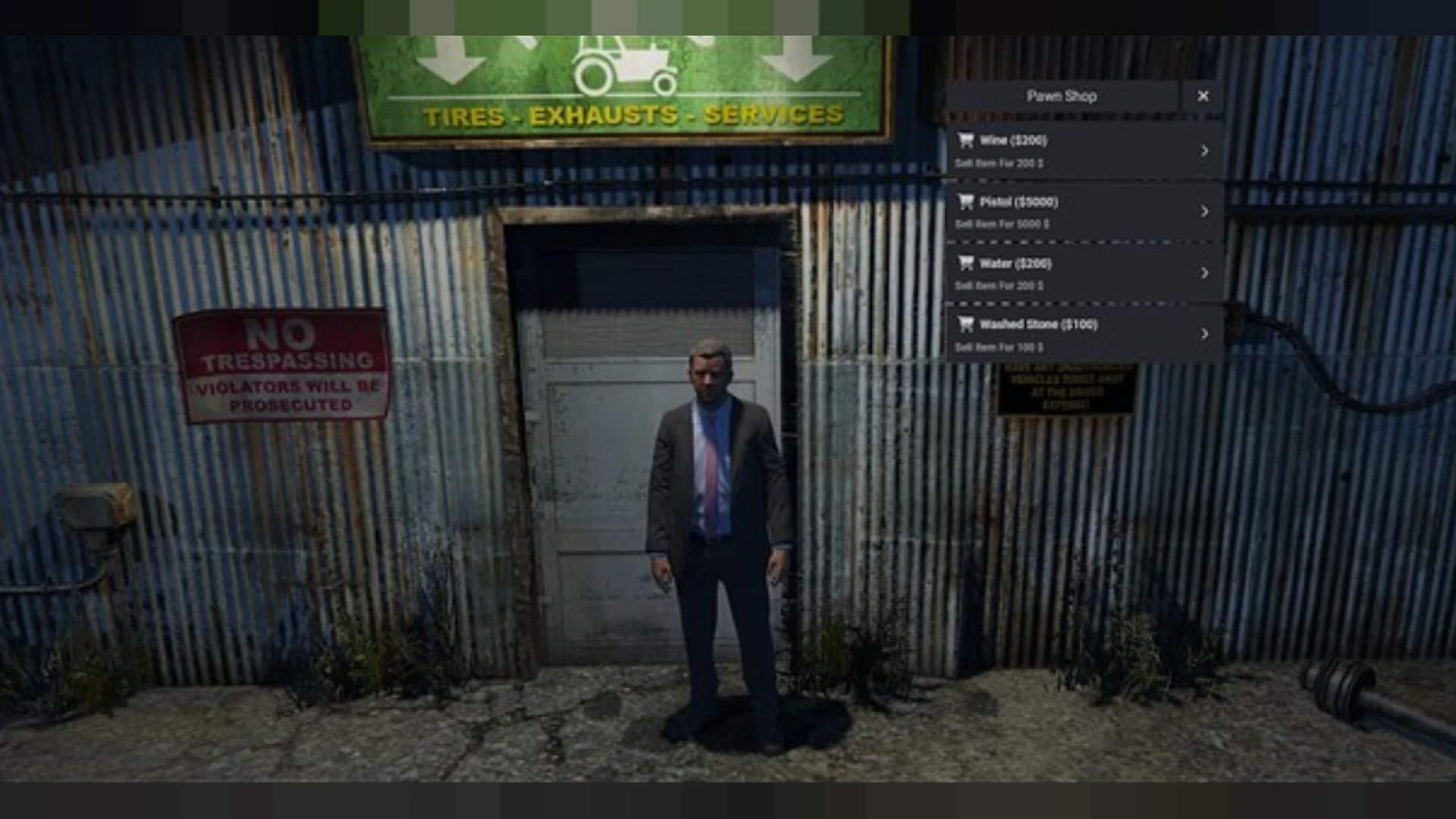 SRC pawnshop script counter where a FiveM player sells items for cash