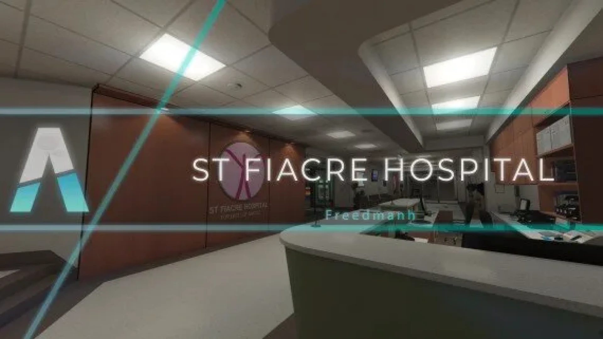 St Fiacre hospital emergency room with beds and medical equipment