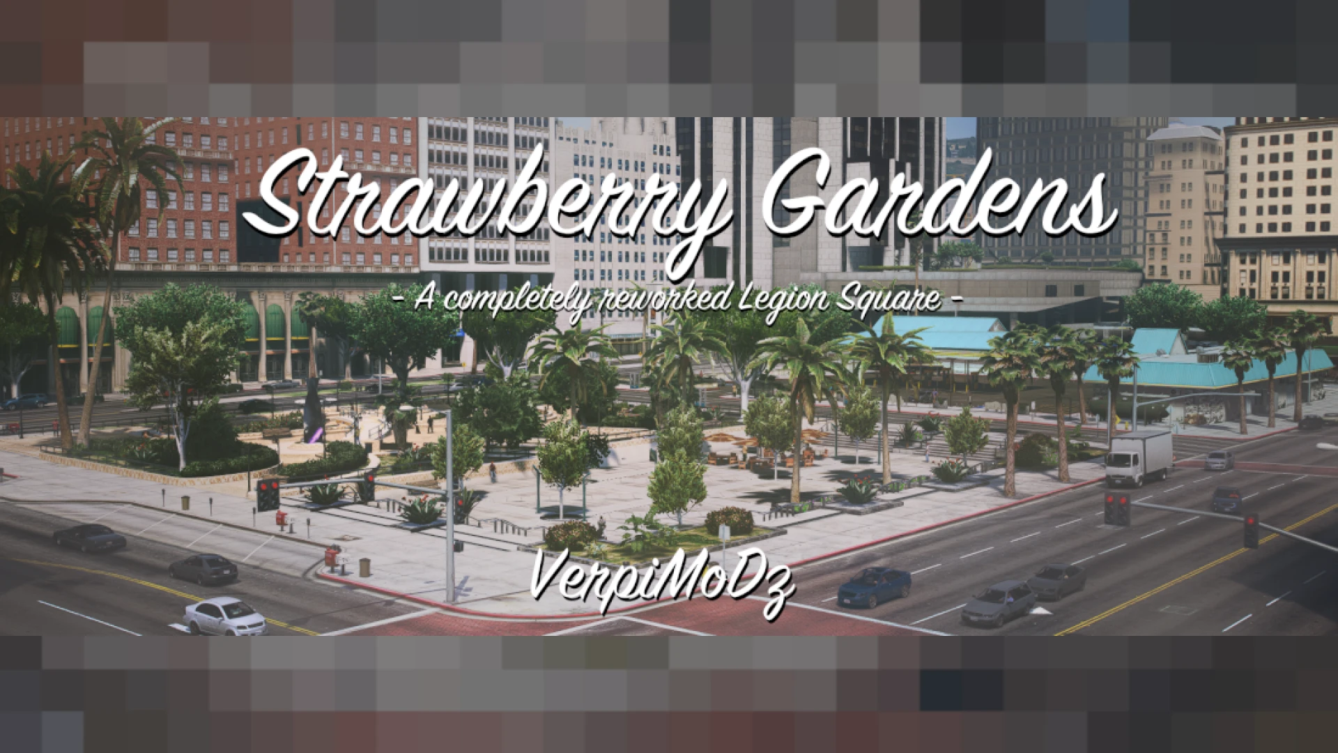 Strawberry Gardens MLO residential block with homes and yards in FiveM