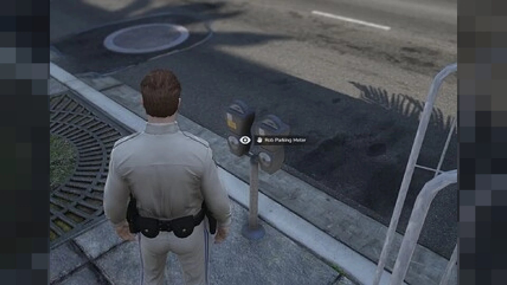 Street robbery script robbing a parking meter in FiveM — view 2