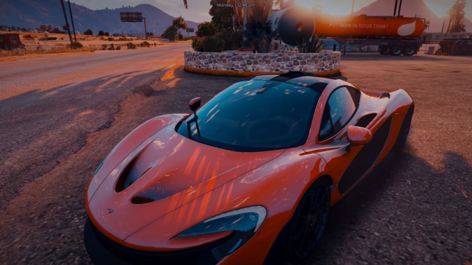 Supreme Reshade preset showing vivid color grading on a FiveM city street — view 2