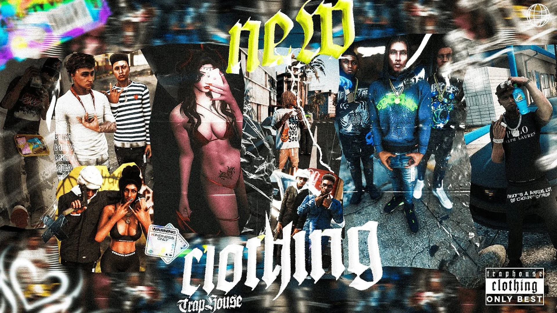 TrapHouse clothing pack street fits shown on a FiveM character