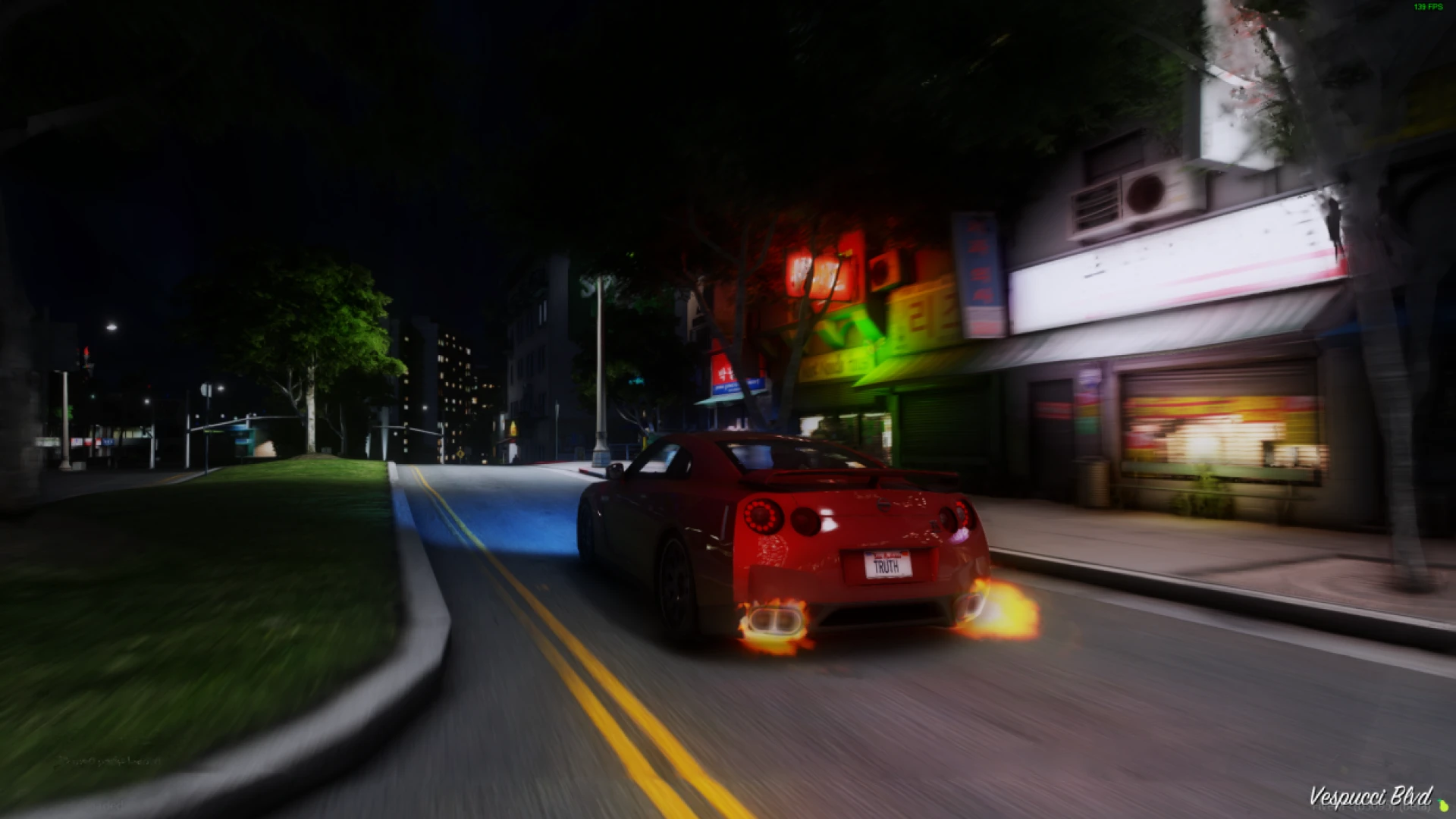 Bloomy Real preset adding soft bloom and realistic color to a FiveM sunset