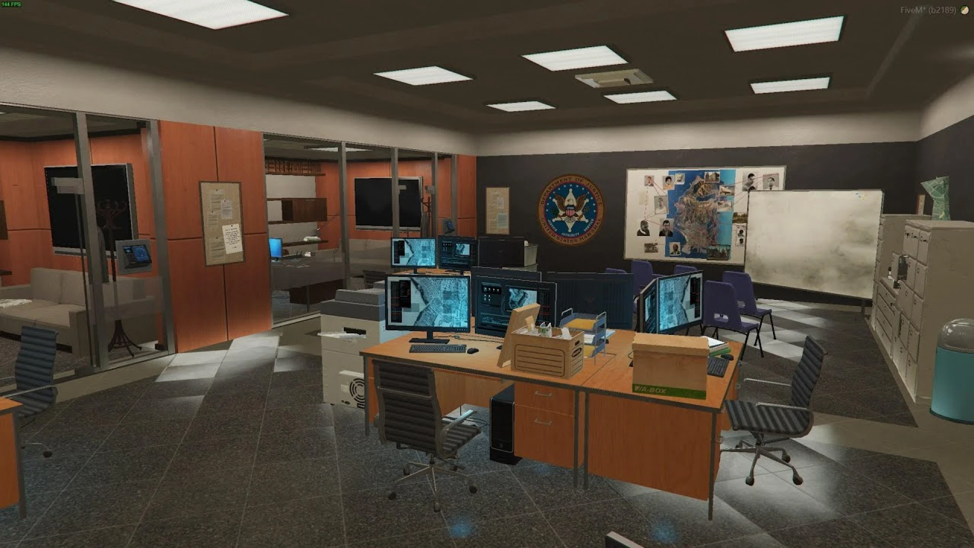 Marshalls Station MLO exterior and duty room in a FiveM city
