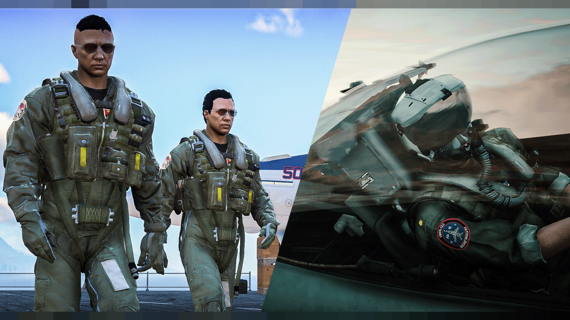 USMC pilot EUP flight gear on a FiveM naval aviator ped