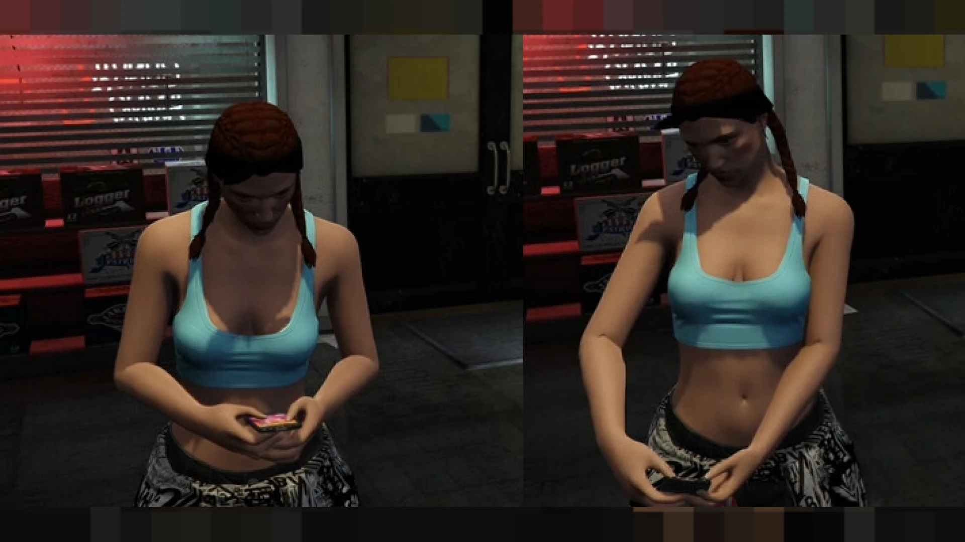 Character using a phone animation while holding a mobile in hand