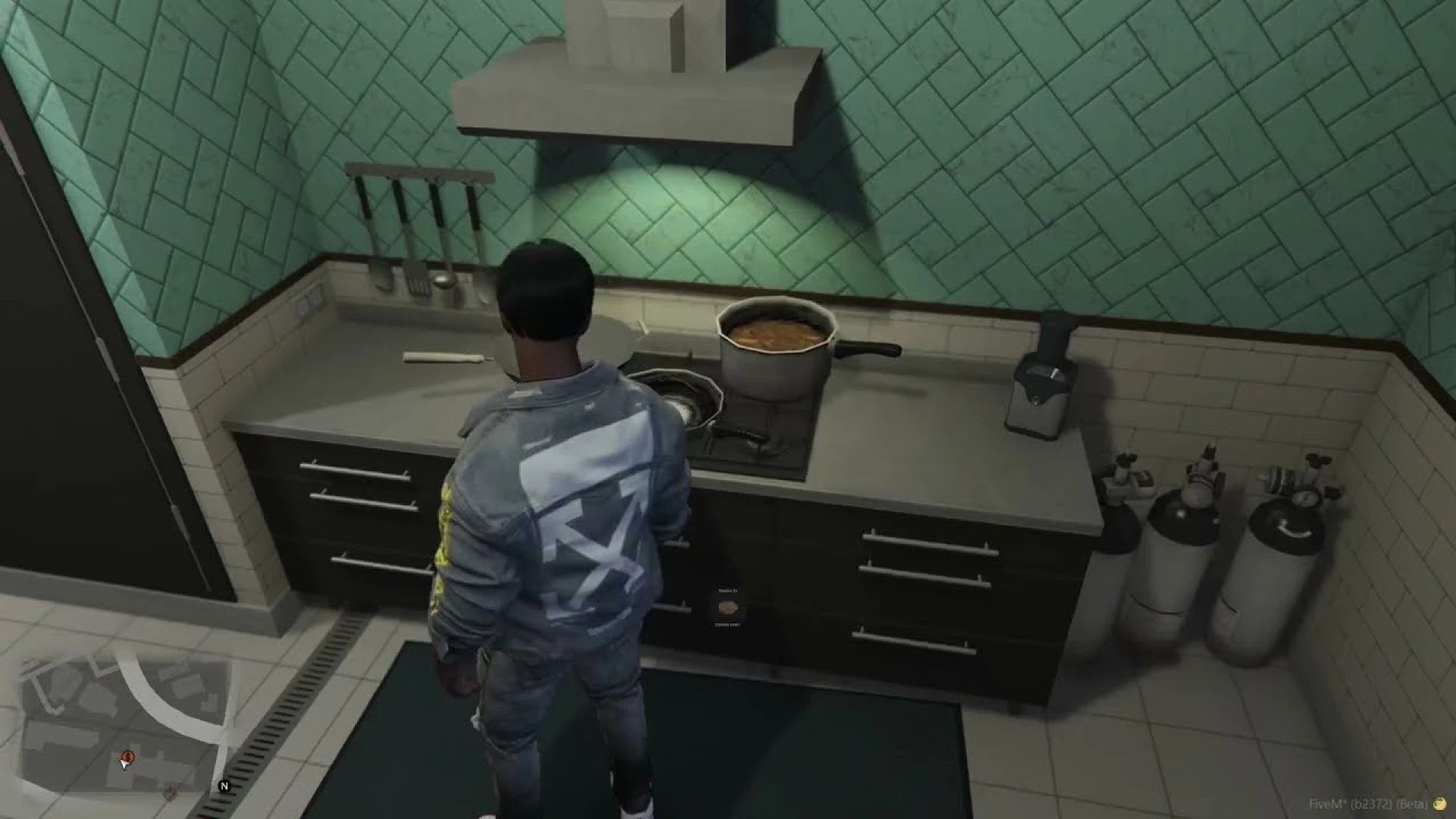 UwU cafe job counter with drink crafting menu in a FiveM roleplay server