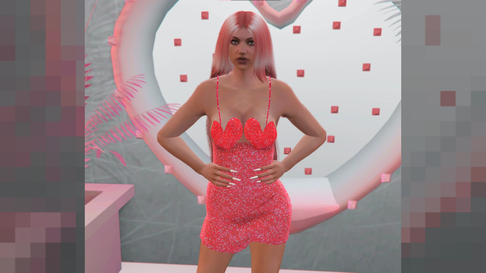 Valentine Dress on MP female ped in FiveM — view 2
