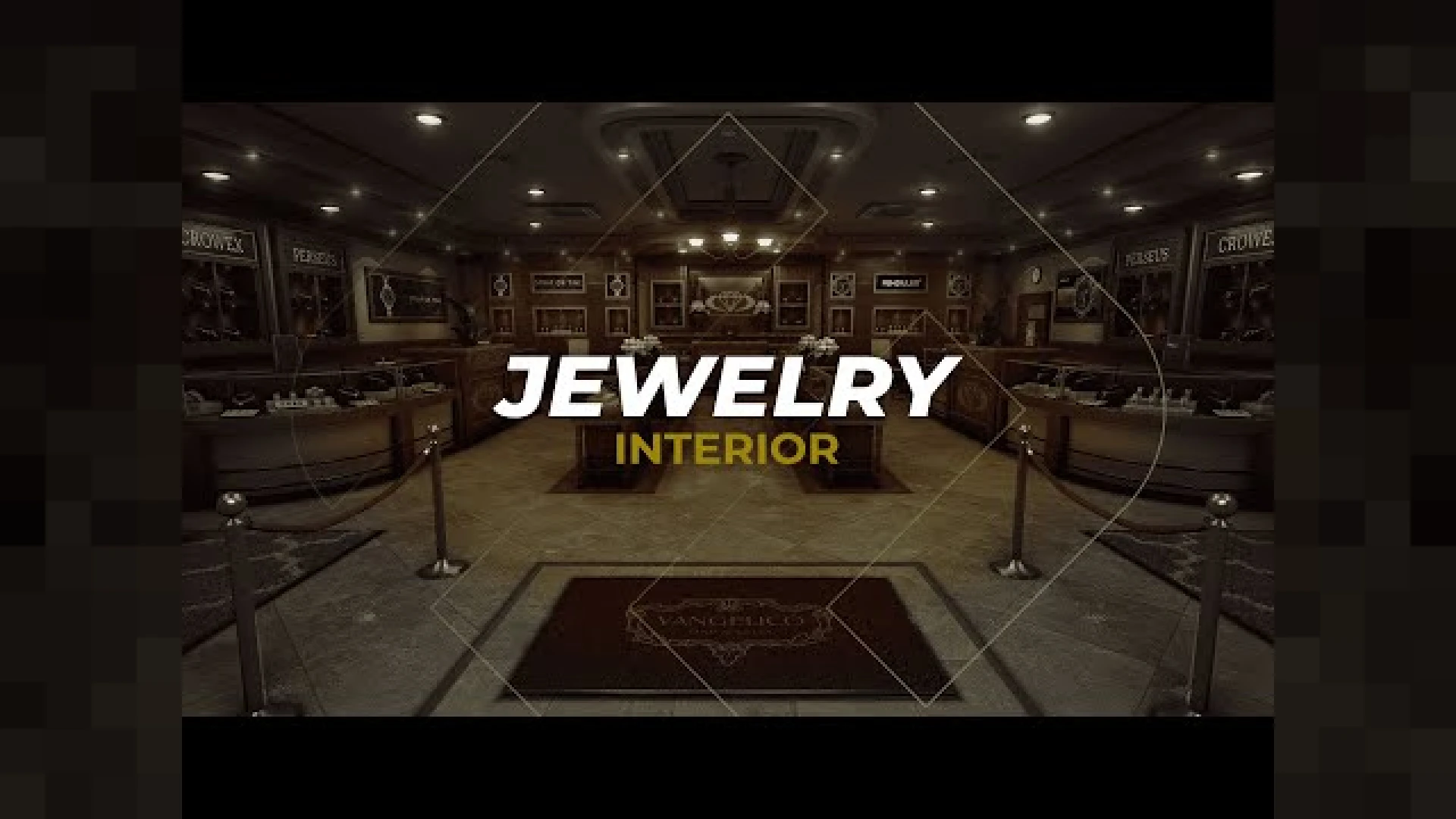 Vangelico Jewelry MLO showroom with display cabinets and vault for FiveM