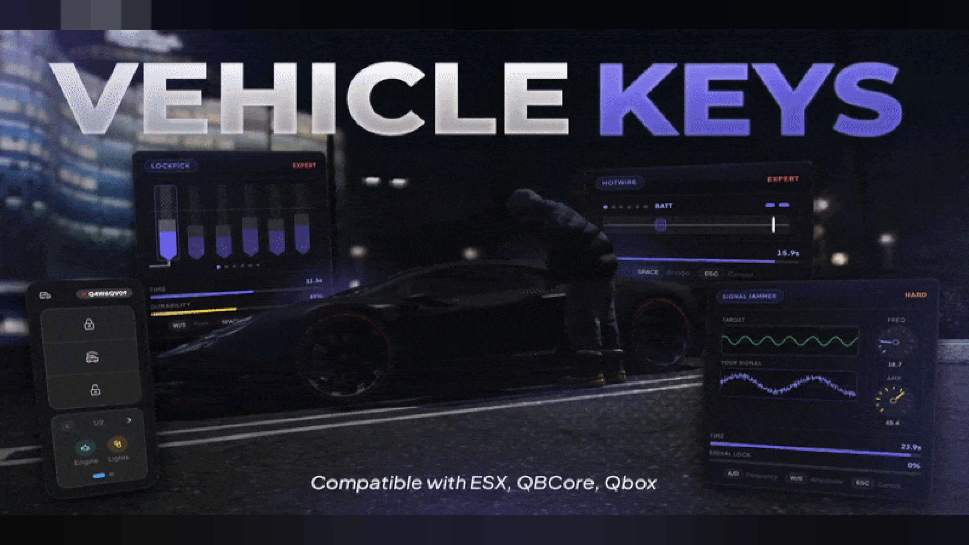 Vehicle Keys System FiveM script — hotwiring a car without keys